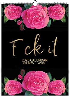 2026 Fu-ck It カレンダー 疲れたお尻 疲れた女性向け 12ヶ月 壁掛けカレンダー ホームオフィス用 おもしろい 誓いギャグ 白象 ギフト