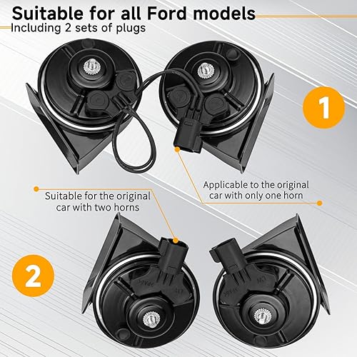 Vista 84 de FARBIN Bocina de coche compatible con Toyota/Lexus/Subaru 12V Bocinas automáticas impermeables con 1 a 2 tapones de bocina para Toyota