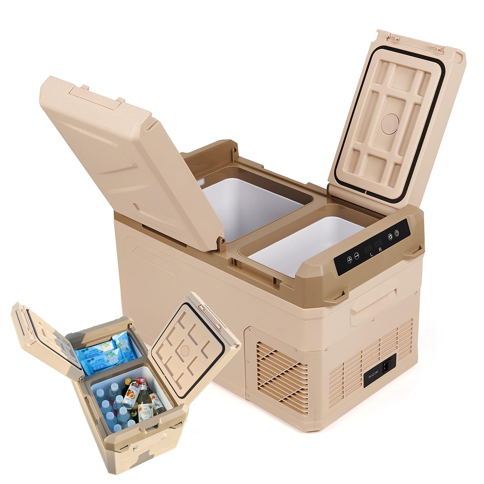 Amazon.co.jp: 【分けて、使える。】 車載冷蔵庫 25L ポータブル
