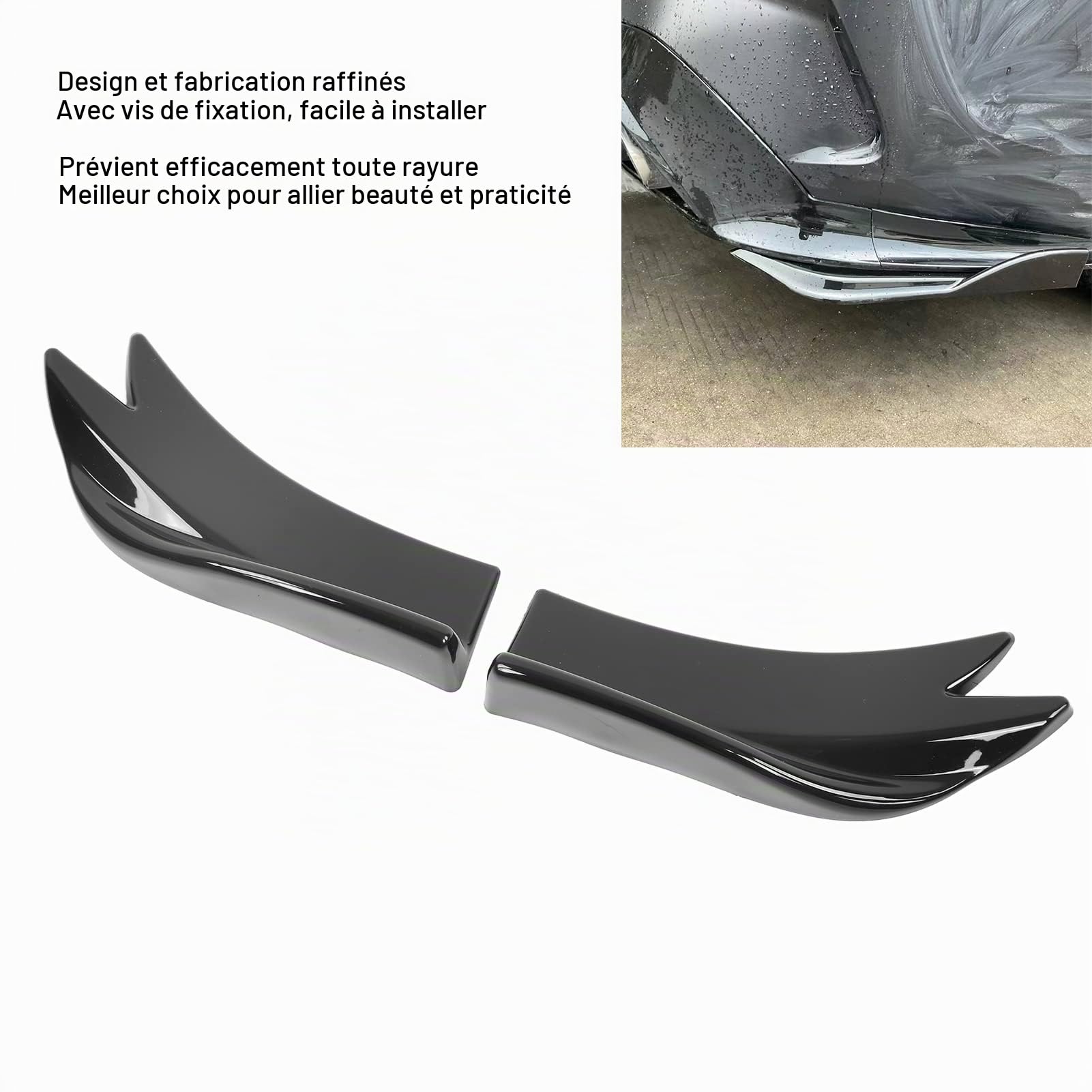 Fydun 1 Paire Aileron de Pare-Chocs Arrière Universel Spoiler de Séparateur de Diffuseur de Lèvre de Pare-Chocs Arrière D'automobile Protecteur Anti-Rayures à Lèvre Arrière