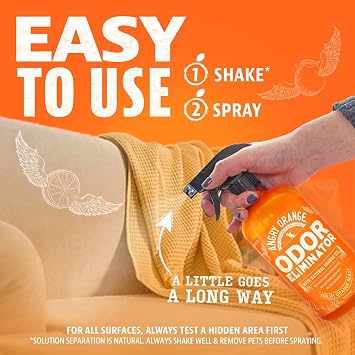ANGRY ORANGE Pet Odor Eliminator for Dog and Cat Urine, Carpet Stains, and Strong Smells Citrus Cleaner with Natural Orange Oil 24 oz