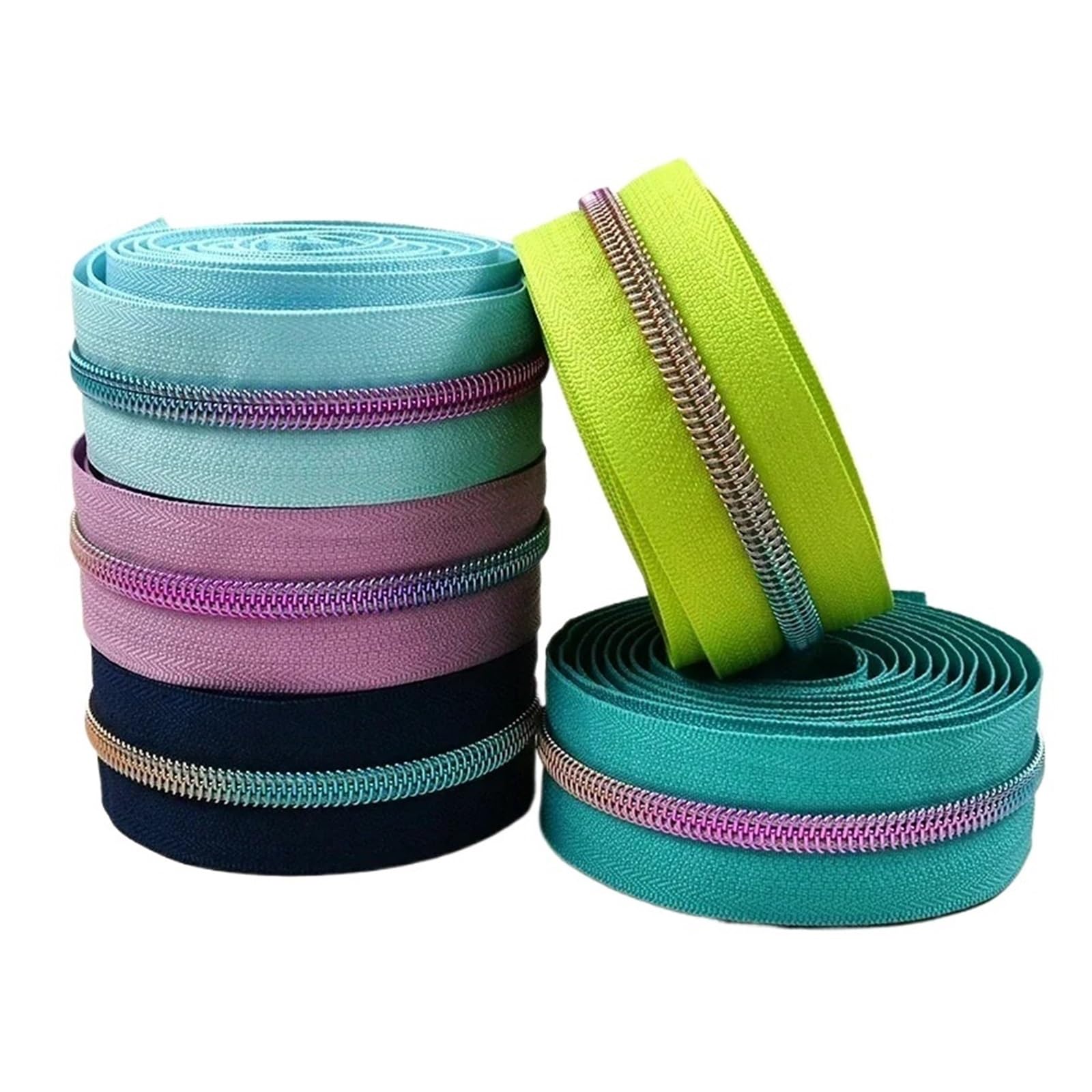 Cerniera in nylon 1-10M Arcobaleno 5# Nastri con cerniera in nylon Chiusure decorative in plastica for borse Cerniere for cucire di cavolo Rotolo(BM010,10Meters)