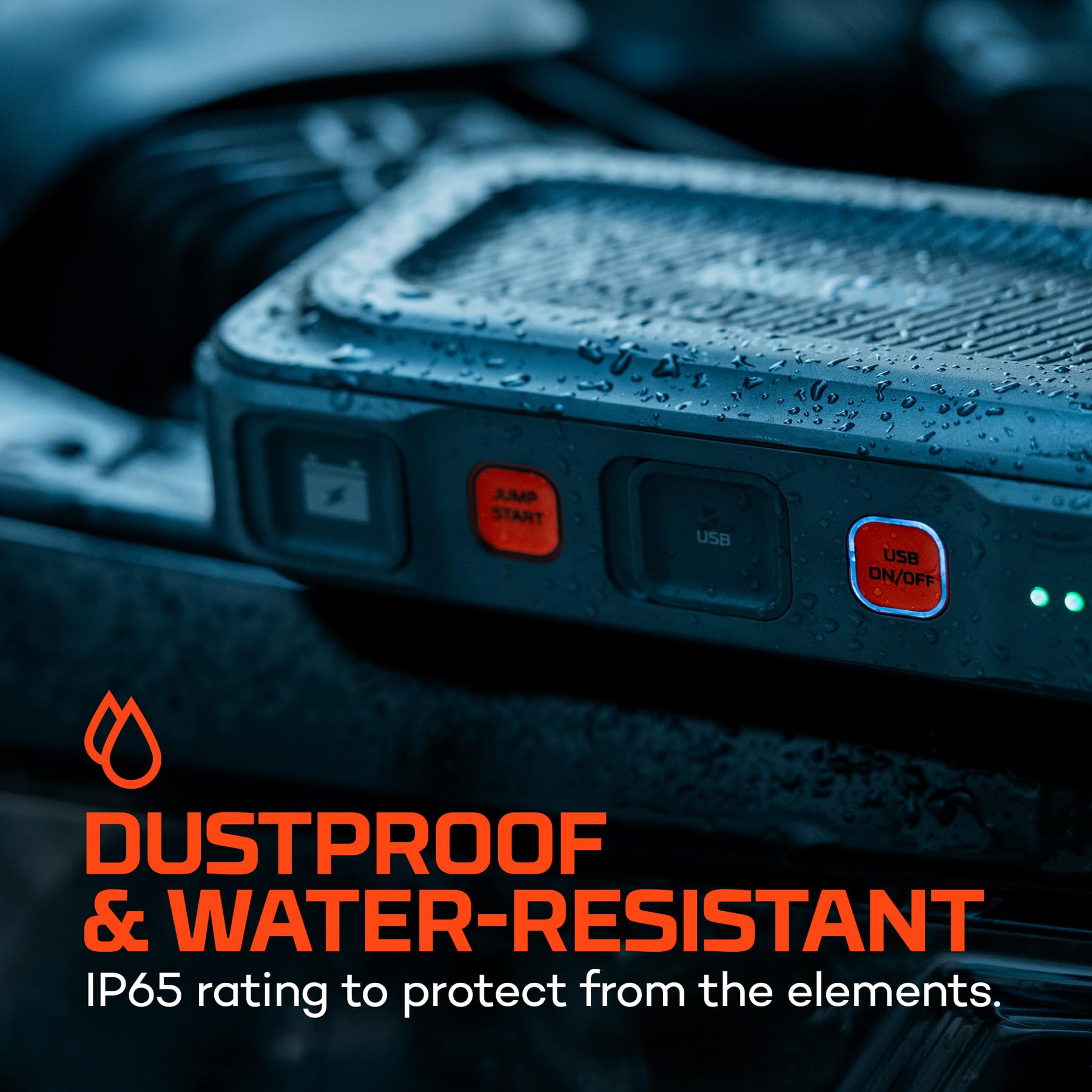NEBO ASSIST 1000XP Arrancador 3 en 1 – Amplificador de batería portátil de coche de 1000 amperios, banco de energía USB y reflector de emergencia, recargable por USB‑C, IP65