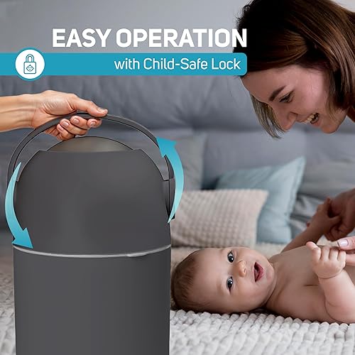 Miniatura 7 de L.A. Baby Magic - Cubo para pañales Sistema patentado 100% libre de olores con bloqueo seguro para niños Diseño galardonado No requiere recargas