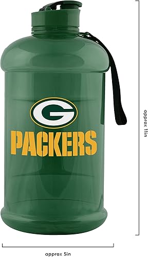 Miniatura 5 de FOCO NFL Team Logo 2L - Botella de agua deportiva grande de plástico transparente