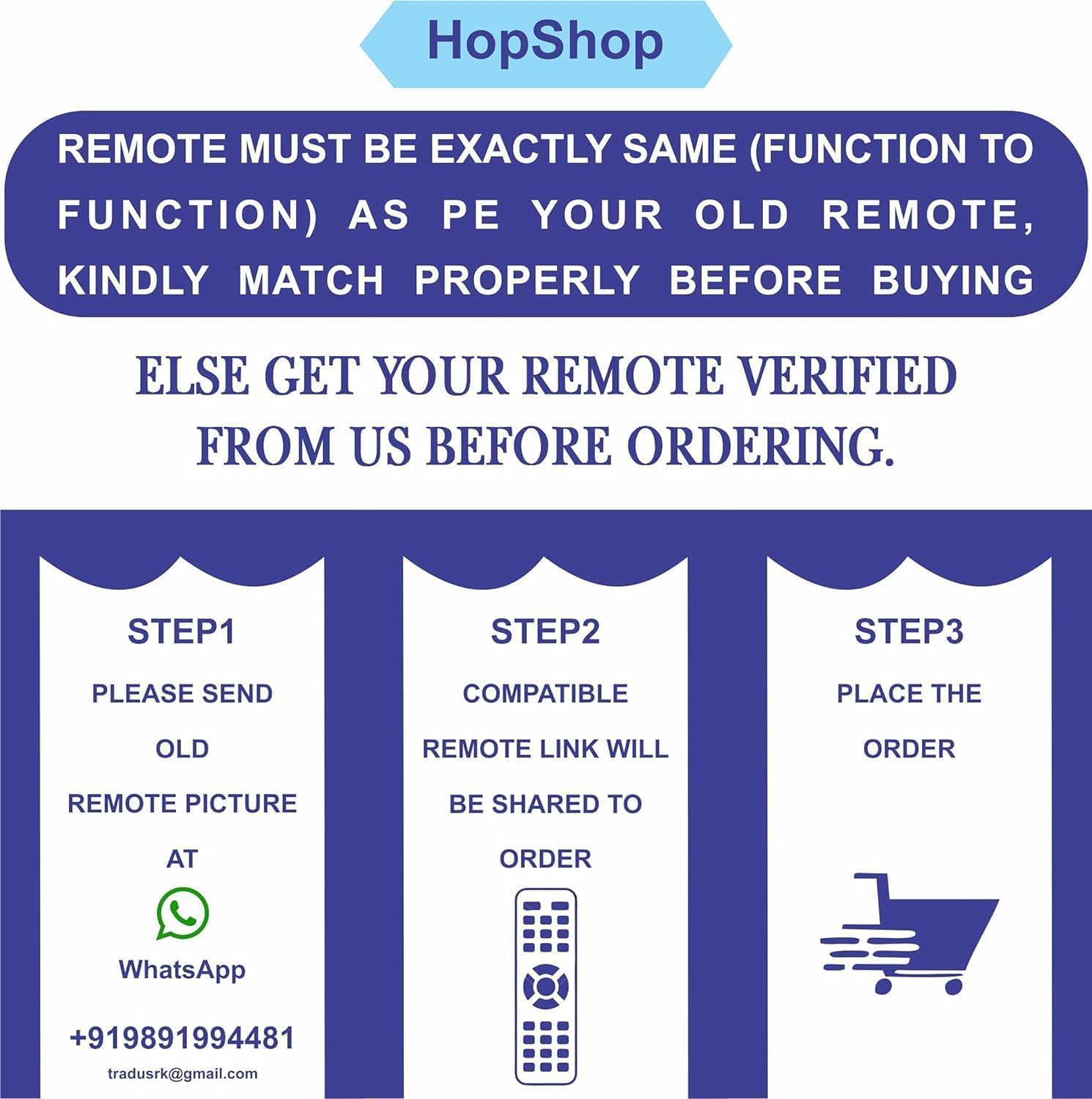 Buy hopshop compatible and lightweight design remote control for