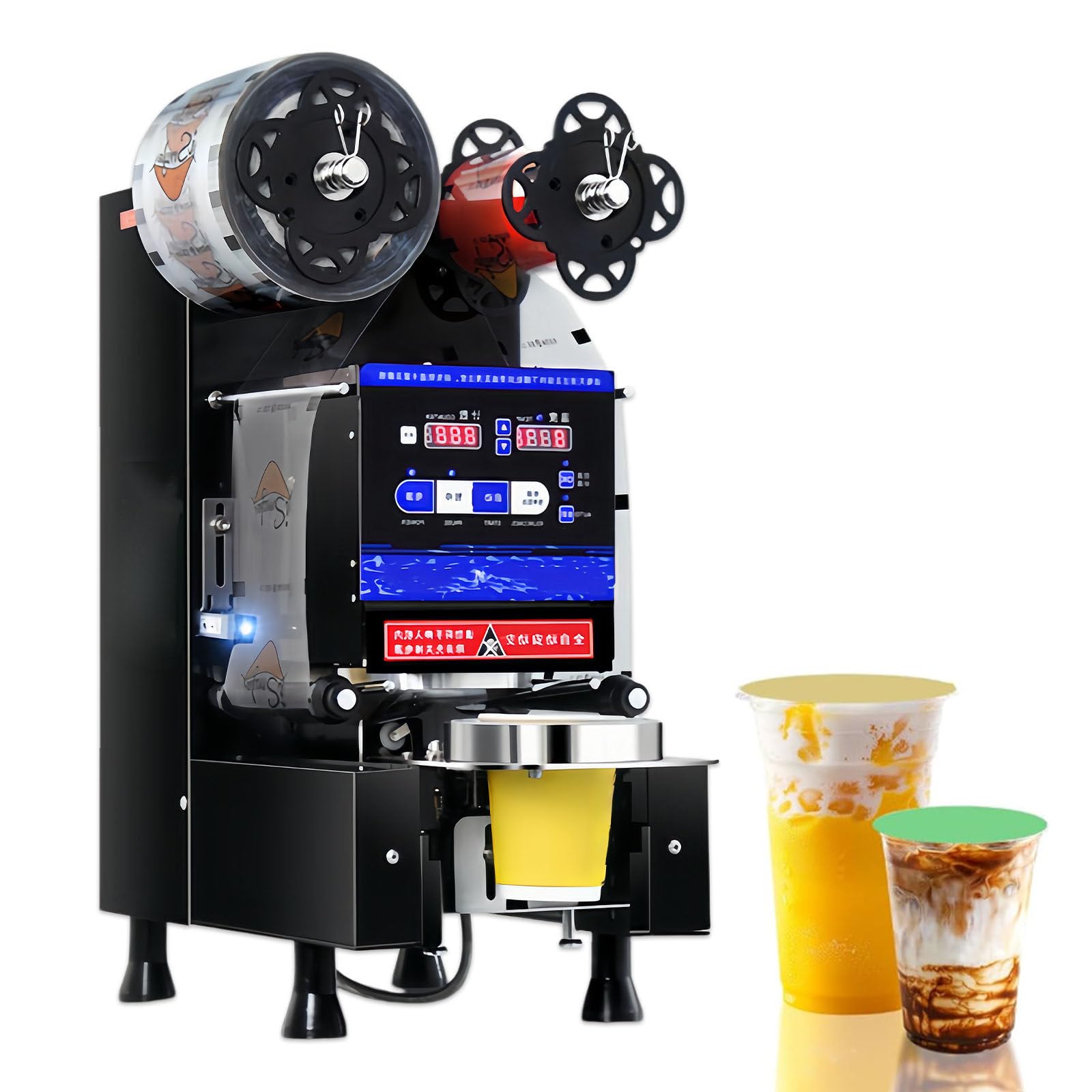 Zgrzewarka Do Kubków 350 W, W Pełni Automatyczna Zgrzewarka Próżniowa, Komercyjna Zgrzewarka Do Bubble Tea, Mleka, Herbaty, Kawy, Koktajli, Plastiku, Papieru, Średnicy 90 Mm I 95 Mm