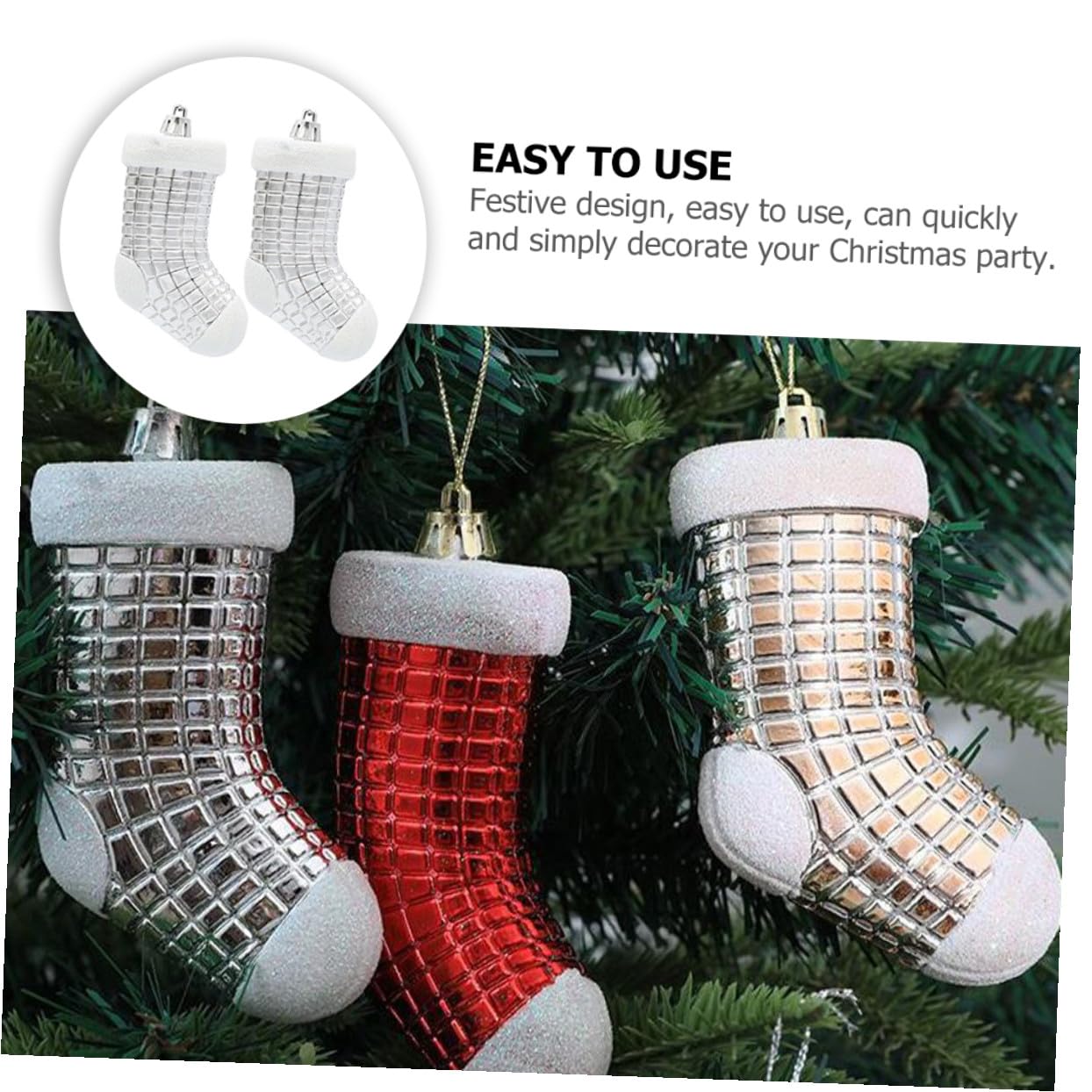 TOPBATHY 20 STK Weihnachtsbaum-anhänger Weihnachtsbaum Hängende Verzierung Mini-weihnachtsdekorationen Entzückende Weihnachtssocke Weihnachtsschmuck Weihnachtssocken Urlaubsstrümpfe Plastik