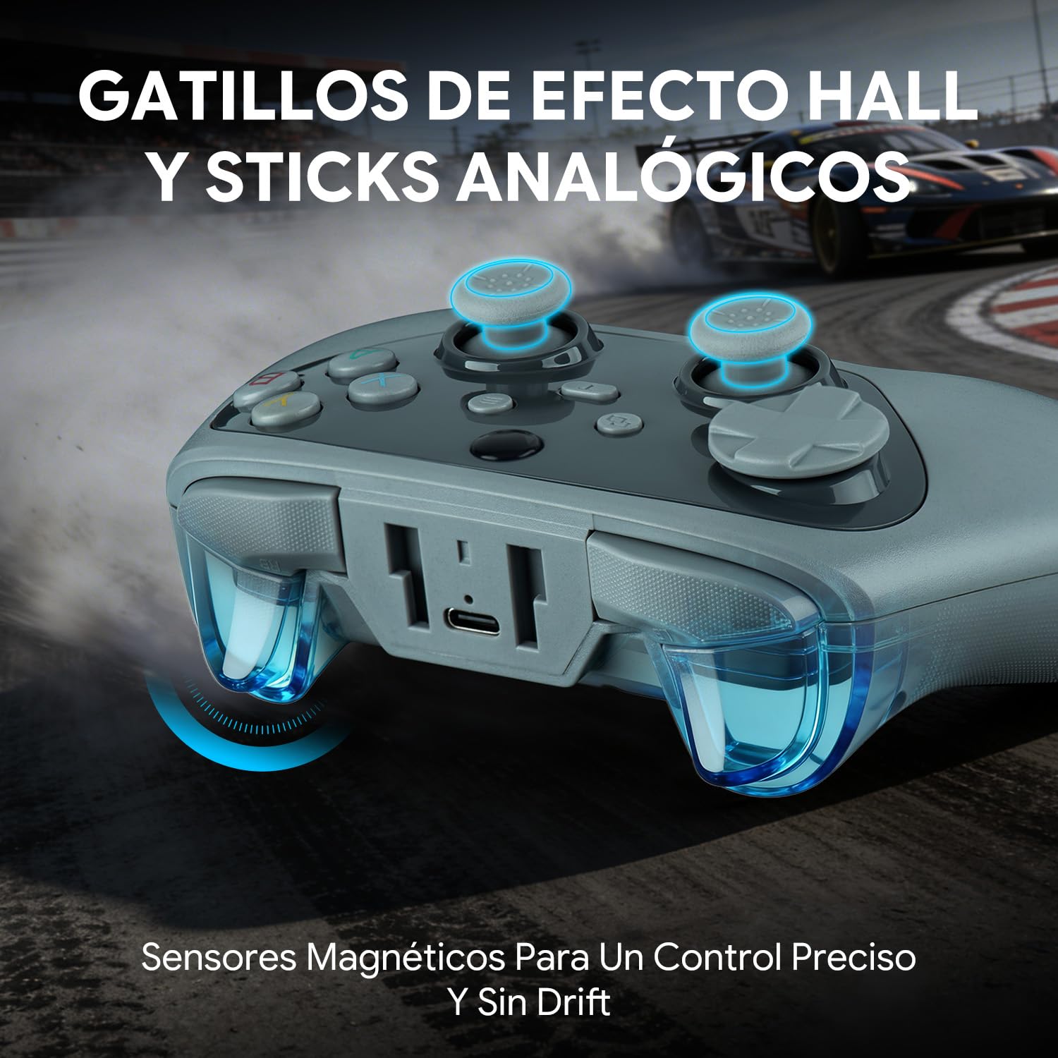 NITHO KARMA Mando Inalámbrico Compatible con Switch, Switch 2, PC, Android y iOS, Gamepad con Gatillos de Efecto Hall, Botones Traseros Programables, Giroscopio 6 Ejes, Vibración Dual y Turbo – Gris