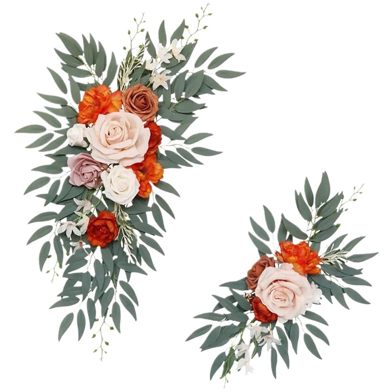 künstlicher Hochzeitsbogen Blumen Kit Hochzeits-Willkommensschild Künstliche Rosen-Blumengirlande for Waldhochzeitsbogen-Blumen-Landhintergrund-Dekore(D)