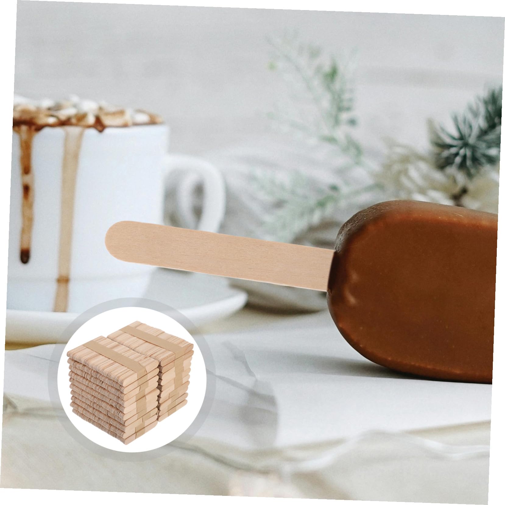 WOONEKY 1000 Piezas Unidades Palitos Madera Natural Palitos Artesanía para Manualidades Escolares y Proyectos Creativos