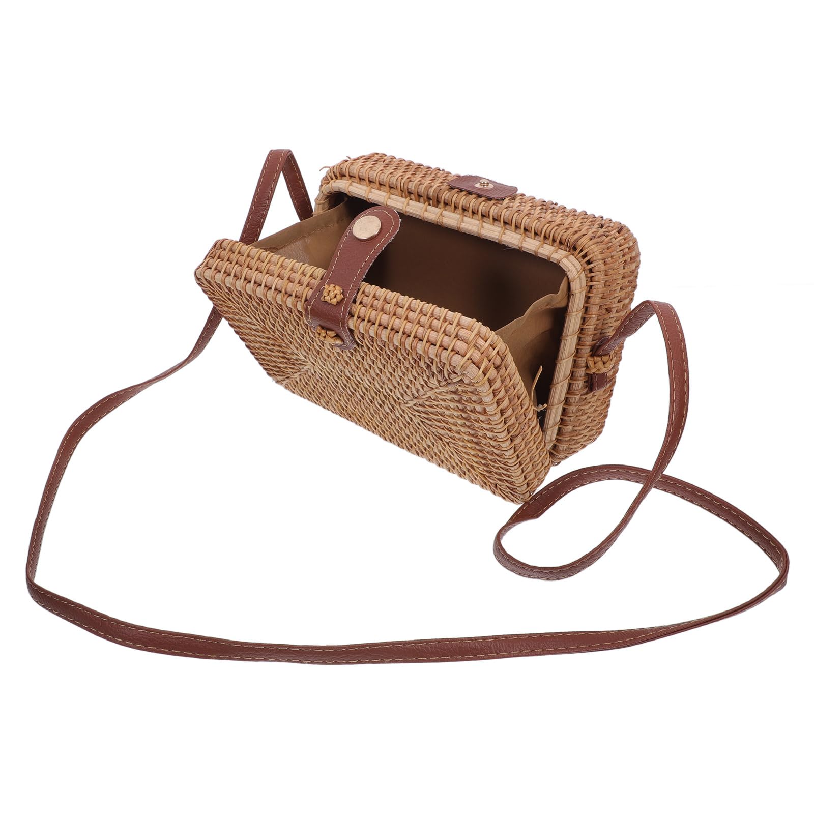OSALADI 2 bolsas de ratán estilo bohemio, bolso de la compra vintage, bolso de mano tejido, bolsa de playa de paja, bolso de mano de ratán, bolso de mano de ratán tejido