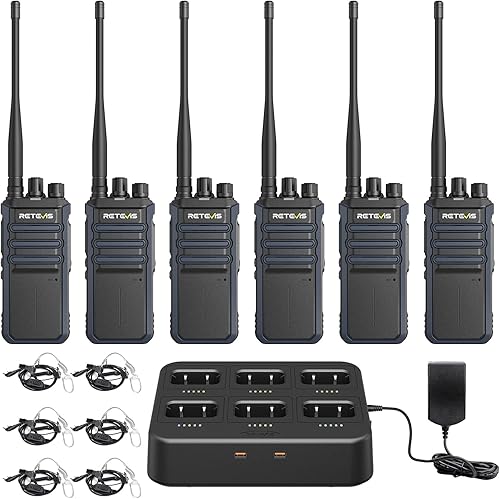 Vista 12 de (2ª generación RT86) Retevis RT86S Walkie Talkie de largo alcance, radio profesional de 2 vías con cargador de 6 vías, llamada grupal, recargable