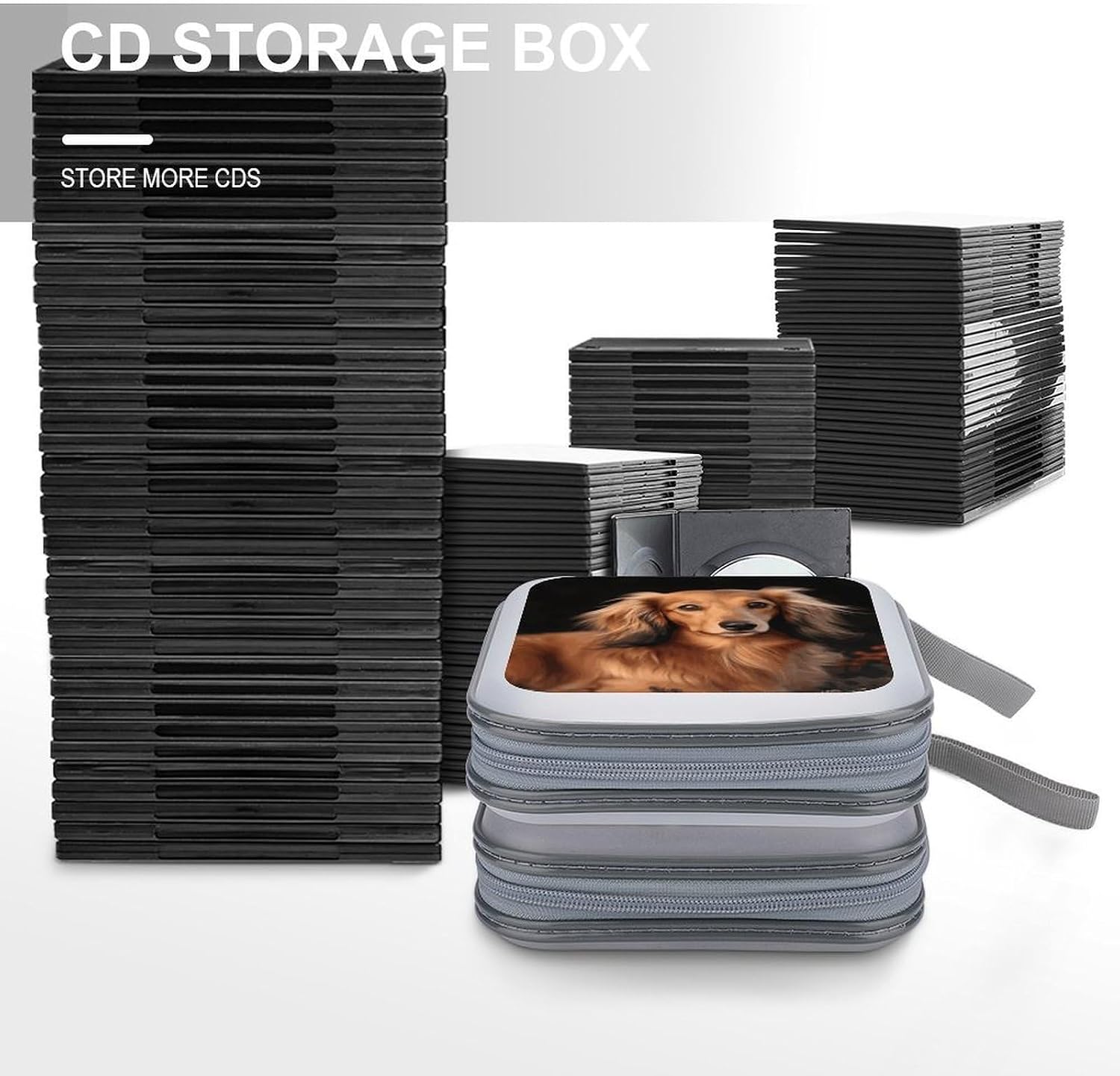 Long Haired Dachshund CD Case CD Storage Box DVD Sleeves