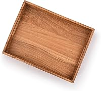 Vista 4 de Kaizen Casa Bandeja rectangular de madera para servir, plato de madera, plato de té/bebidas, bandeja para servir la cena, bandeja de aperitivos