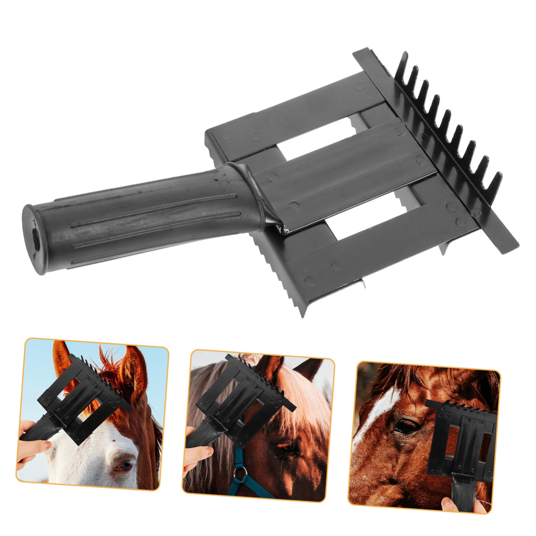 Toddmomy 5 Piezas Rastrillo Anti-picazón Sillín Cepillo De Autolimpieza Juguete Mascota Equipo Impermeable Peine Agente De Mudanzas Cerda Aseo Limpieza De Caballos Caucho Black