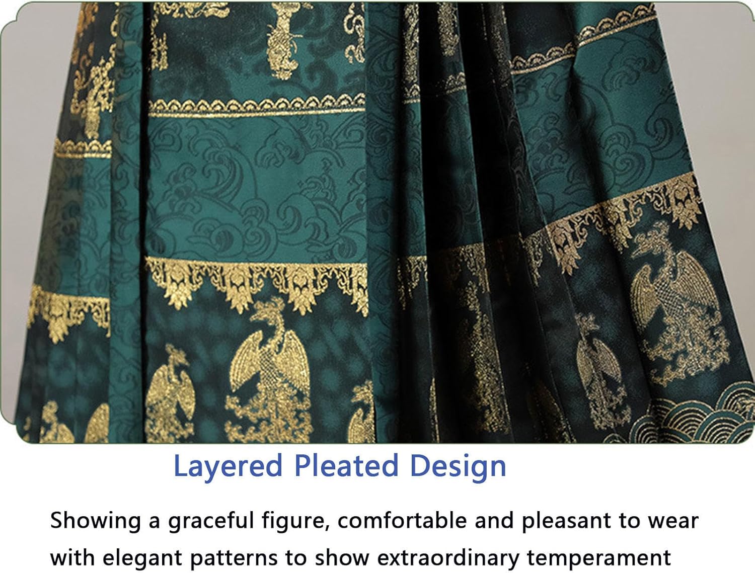 Chinese Horse Face Skirt Ming Dynasty Horse Face Skirt Chinese Modern Hanfu,C-XL=168cm