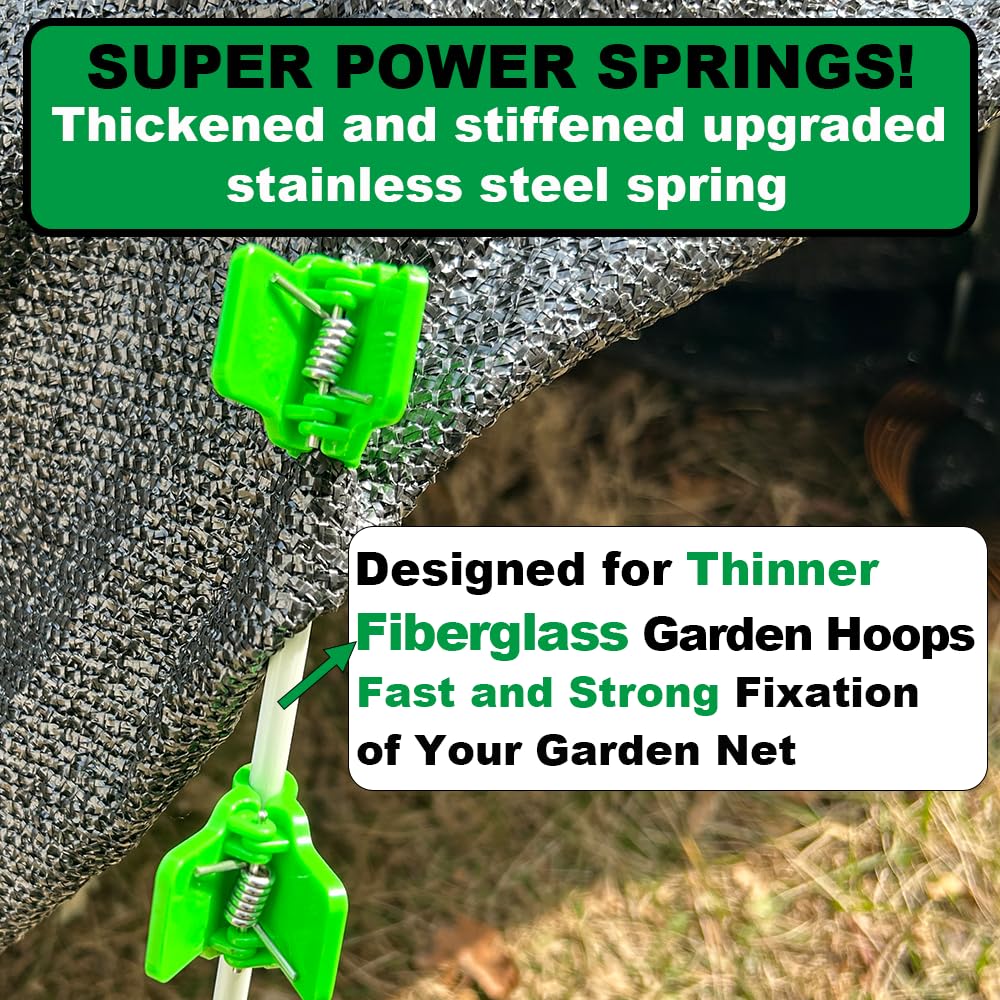 PirateAnt Greenhouse Clamps for 0.157-0.472inch Greenhouse Hoops(Fiberglass Support Hoops),Plant Support.for Fixing Plant Cover,Plastic Sheeting,Film Row Cover,Garden net.?30pcs)