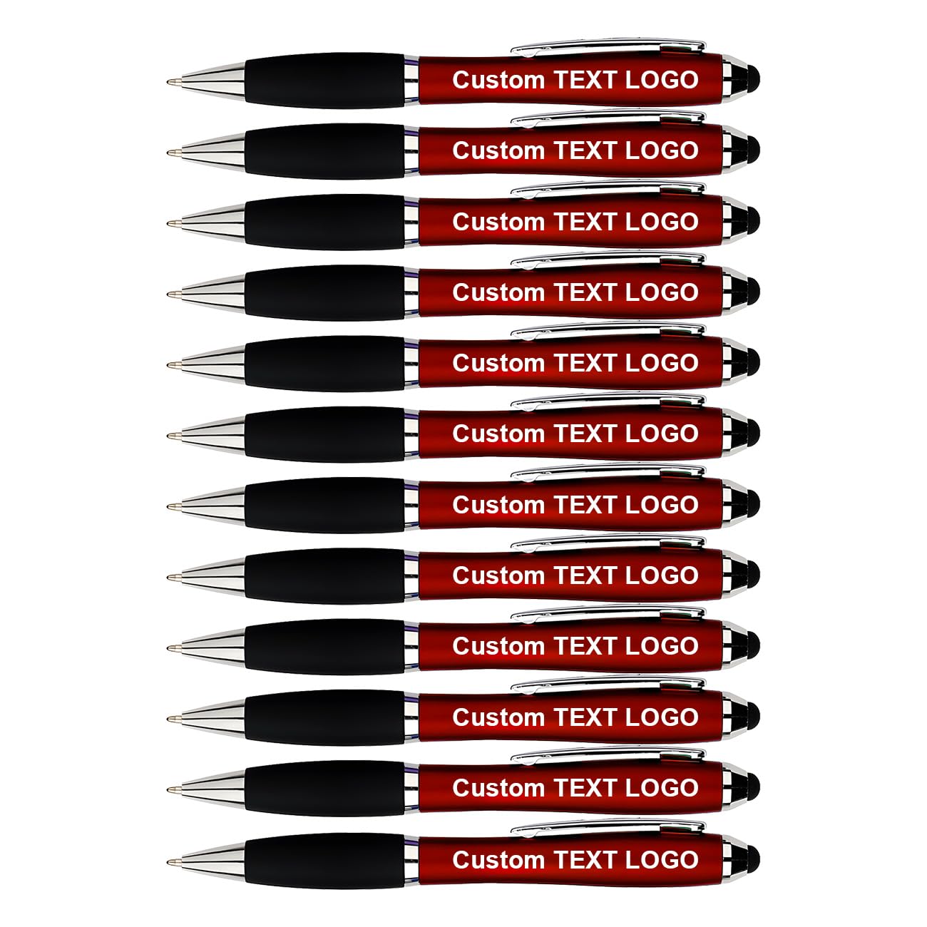 Stylo Personnalisé avec Nom Text Logo pour École Entreprise Mariage Réunion Église Stylo Publicitaire 50 Pcs rouge