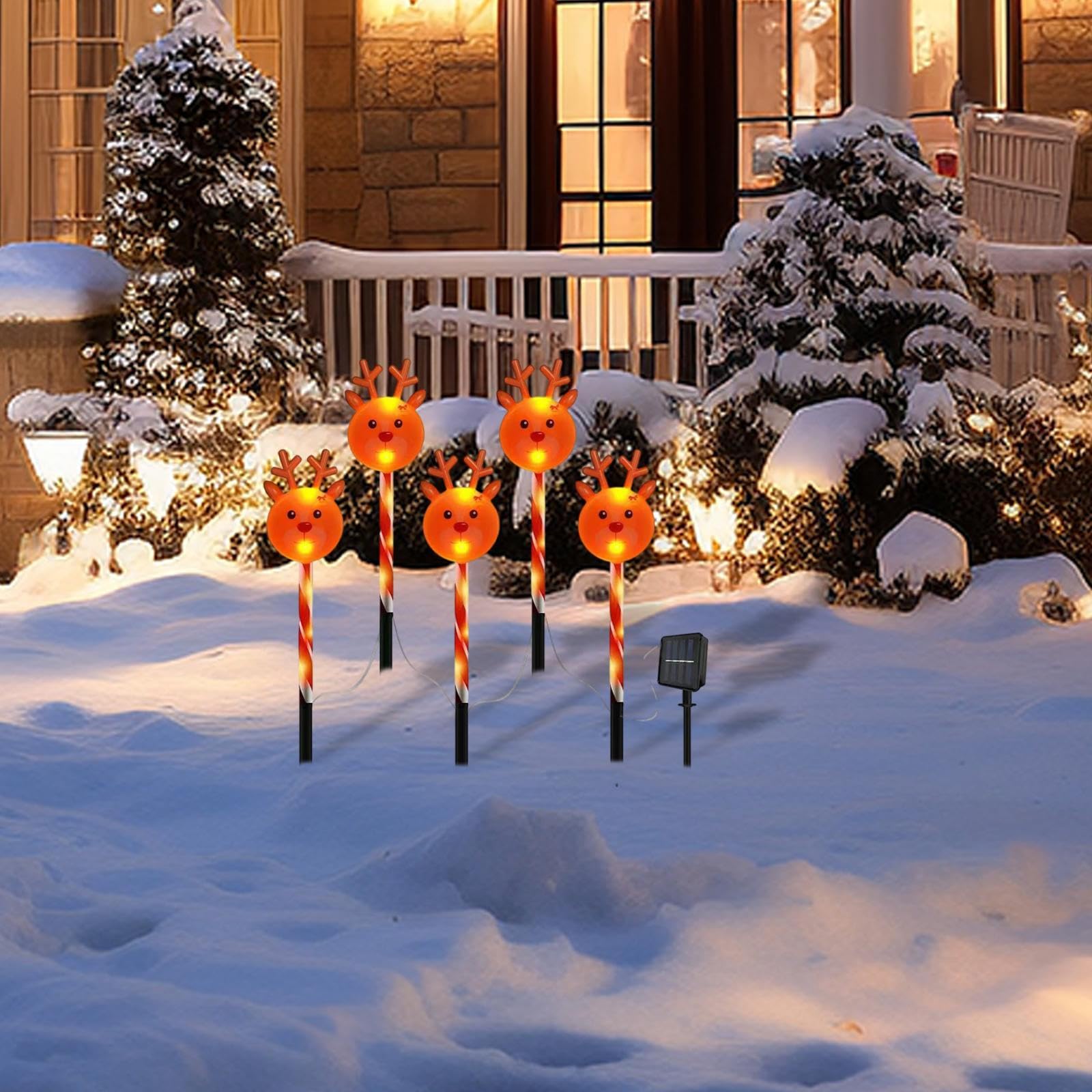 Paletti natalizi luminosi Decorazione paesaggistica regolabile ad energia | Illuminato per di Natale Per decor da festa, giardino, cortile, esterno, interno, prato
