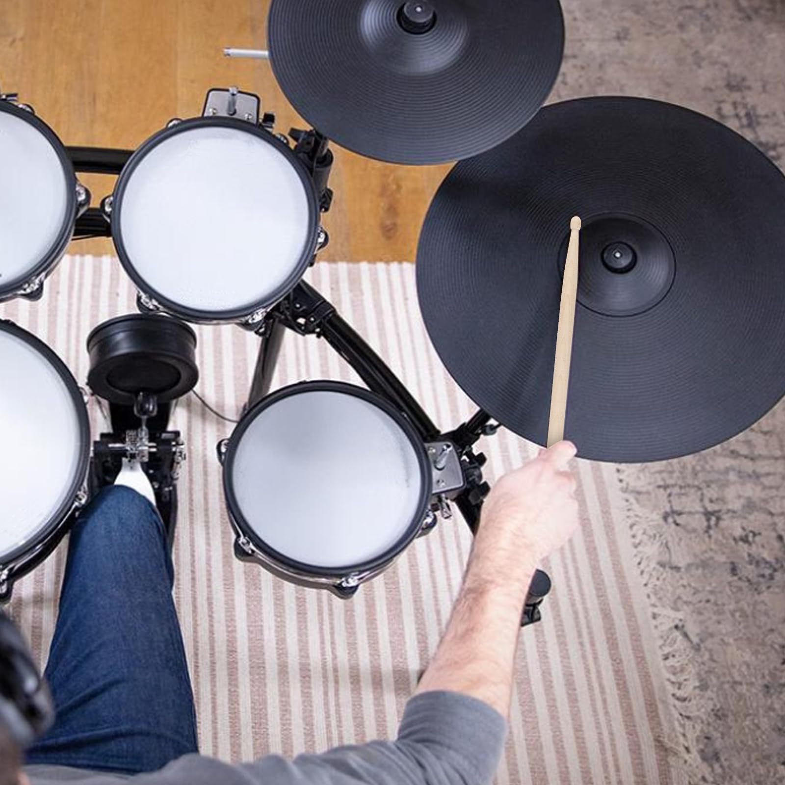 6 par pa?eczek perkusyjnych 5 A, klasyczne pa?eczki perkusyjne z drewna klonowego, 5A, drewniane pa?eczki perkusyjne dla pocz?tkuj?cych, instrument muzyczny, akcesoria perkusyjne