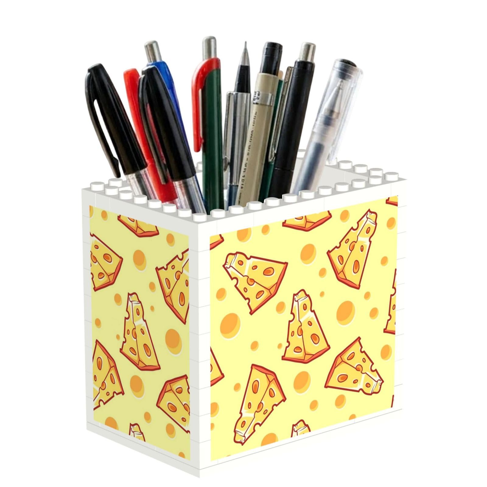 Poadnly Cheese, Pen Pot Pencil Holder for Office Home School, Compact Desk Organiser for Office Stationery