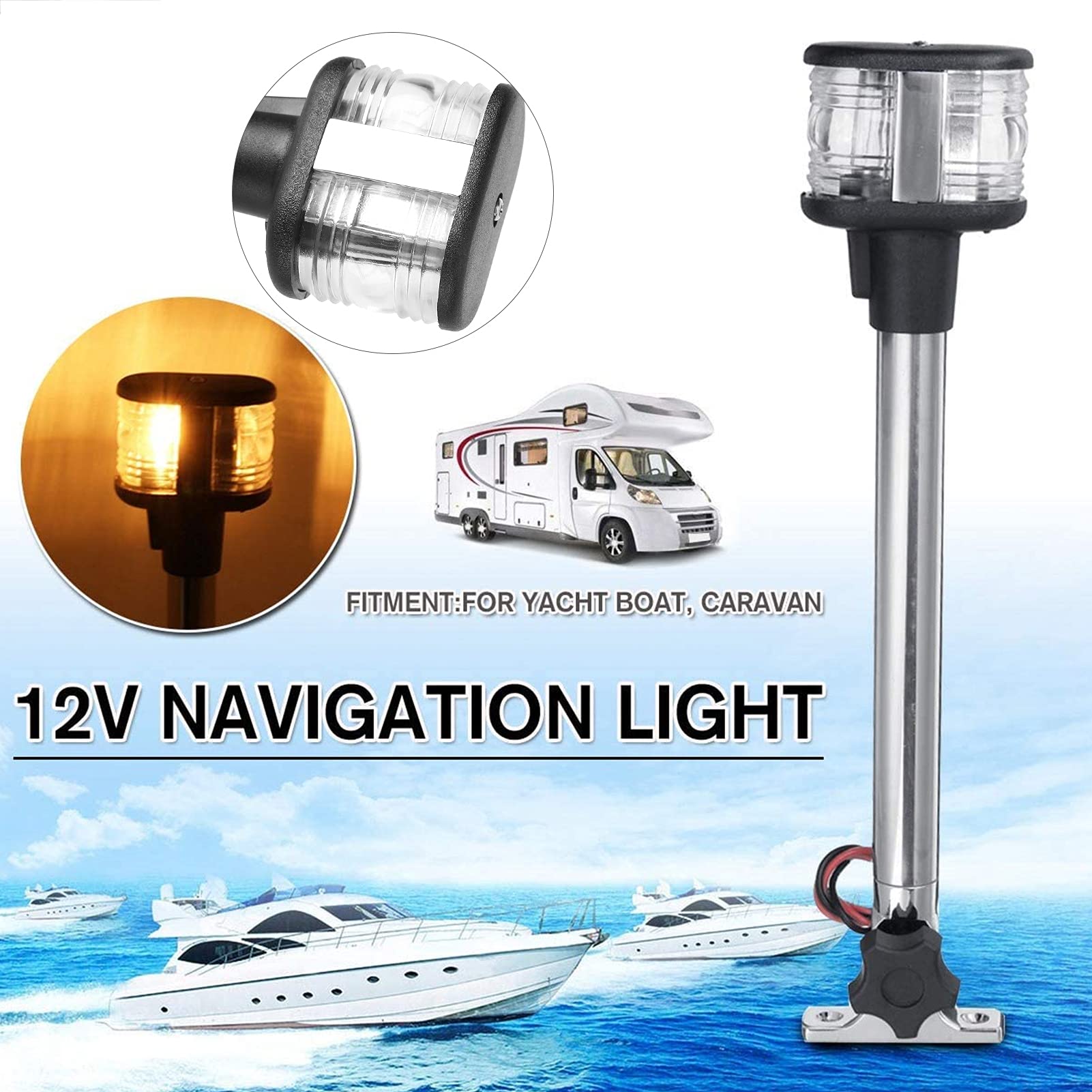 耐久性のある 12V/24V ボート信号灯 135 度 IP66 LED 航海灯 3W 海上