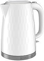 Vista 3 de BLACK+DECKER 1.7L Cordless Electric Kettle, KE1560W, Premium Texture, Water Window, Rapid Boil, Auto Shutoff, White