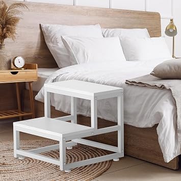 LIANTRAL 2 Step Stool for Adults & Kids, Bedside Step Stool for High Bed
