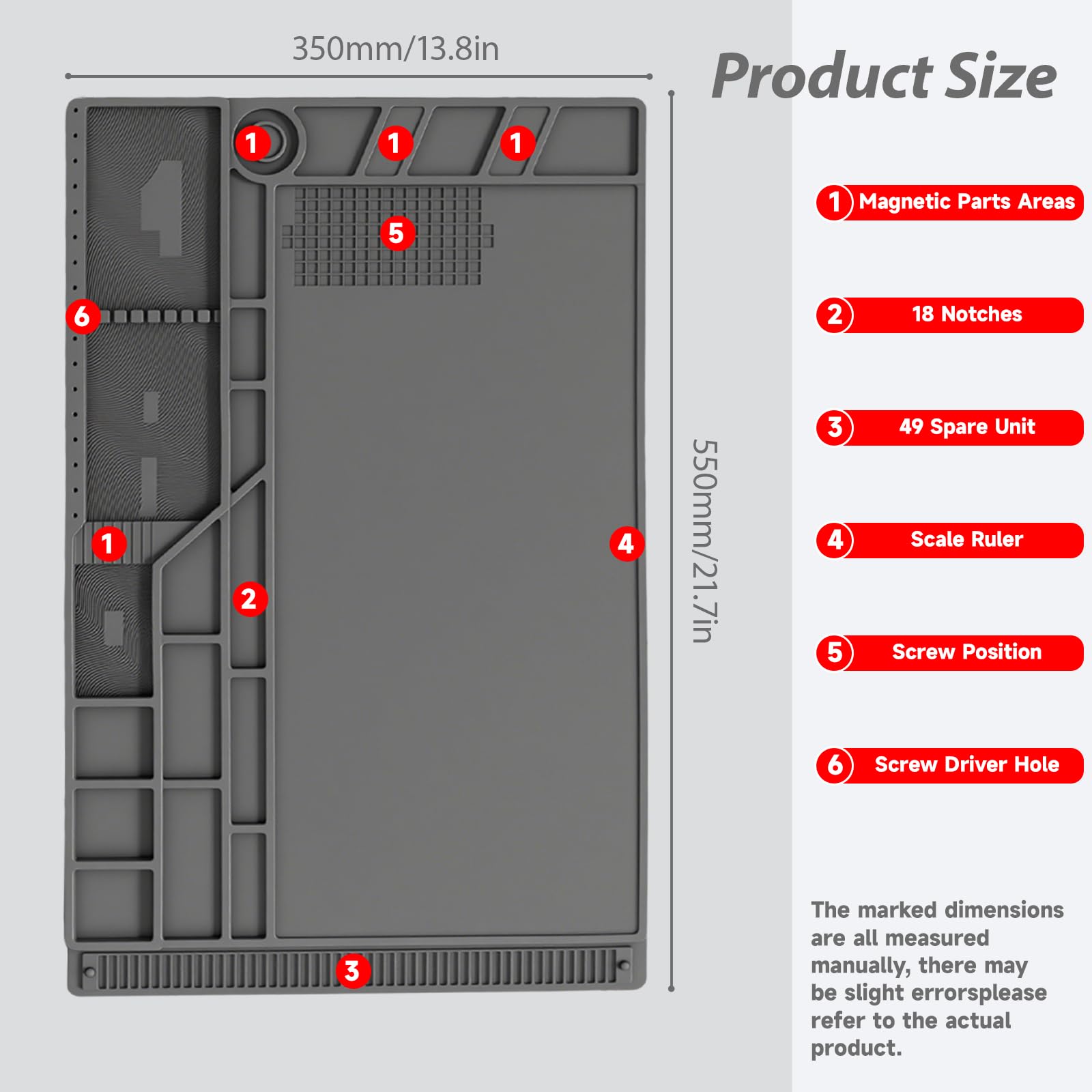 Large Silicone Soldering Mat for Electronic Repair, 21.6 X 13.8 in — Amazon image 3