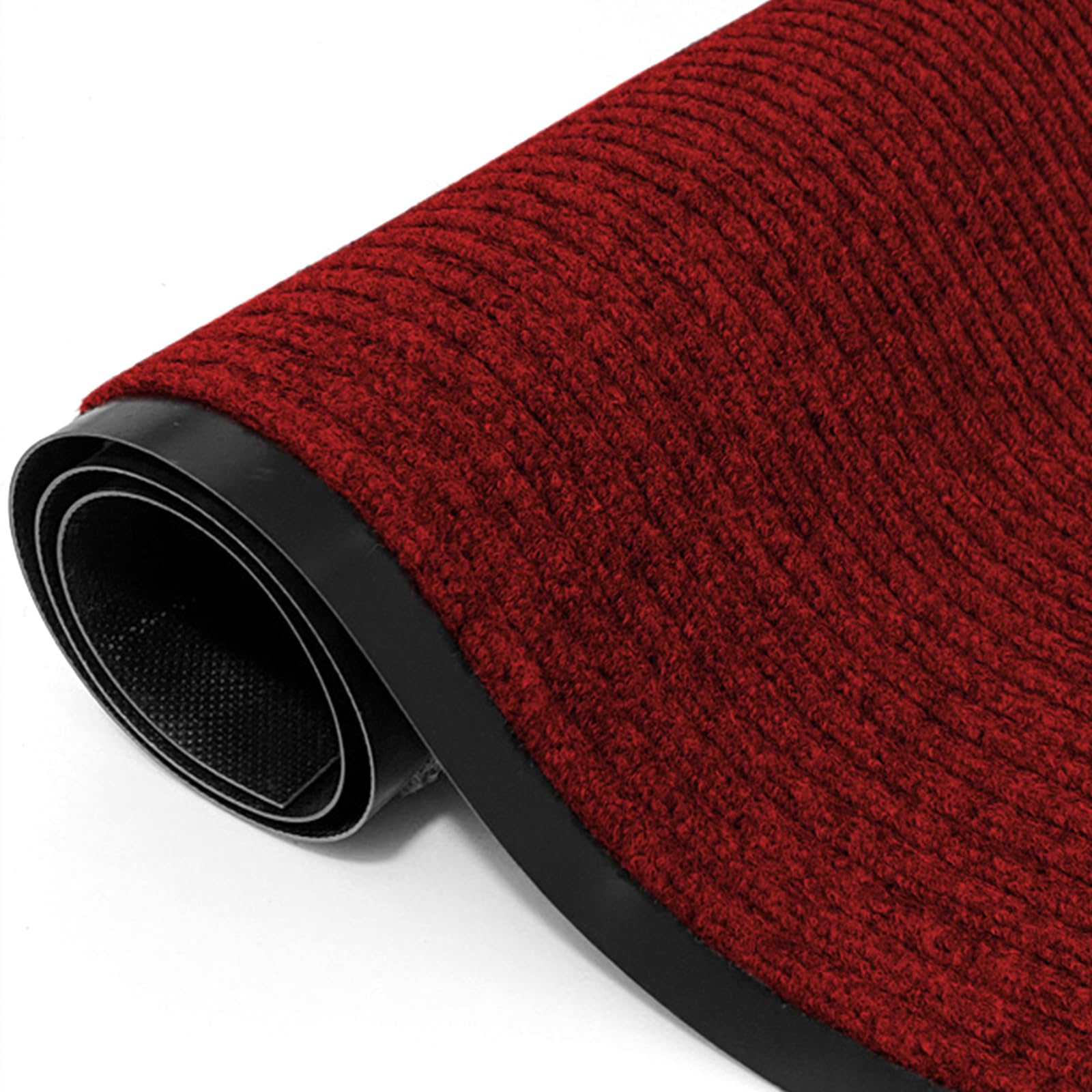 uyoyous 90x300cm Teppich Läufer Flur Fußmatte Schmutzläufer mit Rutschfester Rücken Schmutzfangmatte Teppichläufer für Räumen, Korridoren, Eingangsbereichen - （Rot，Rechteck）