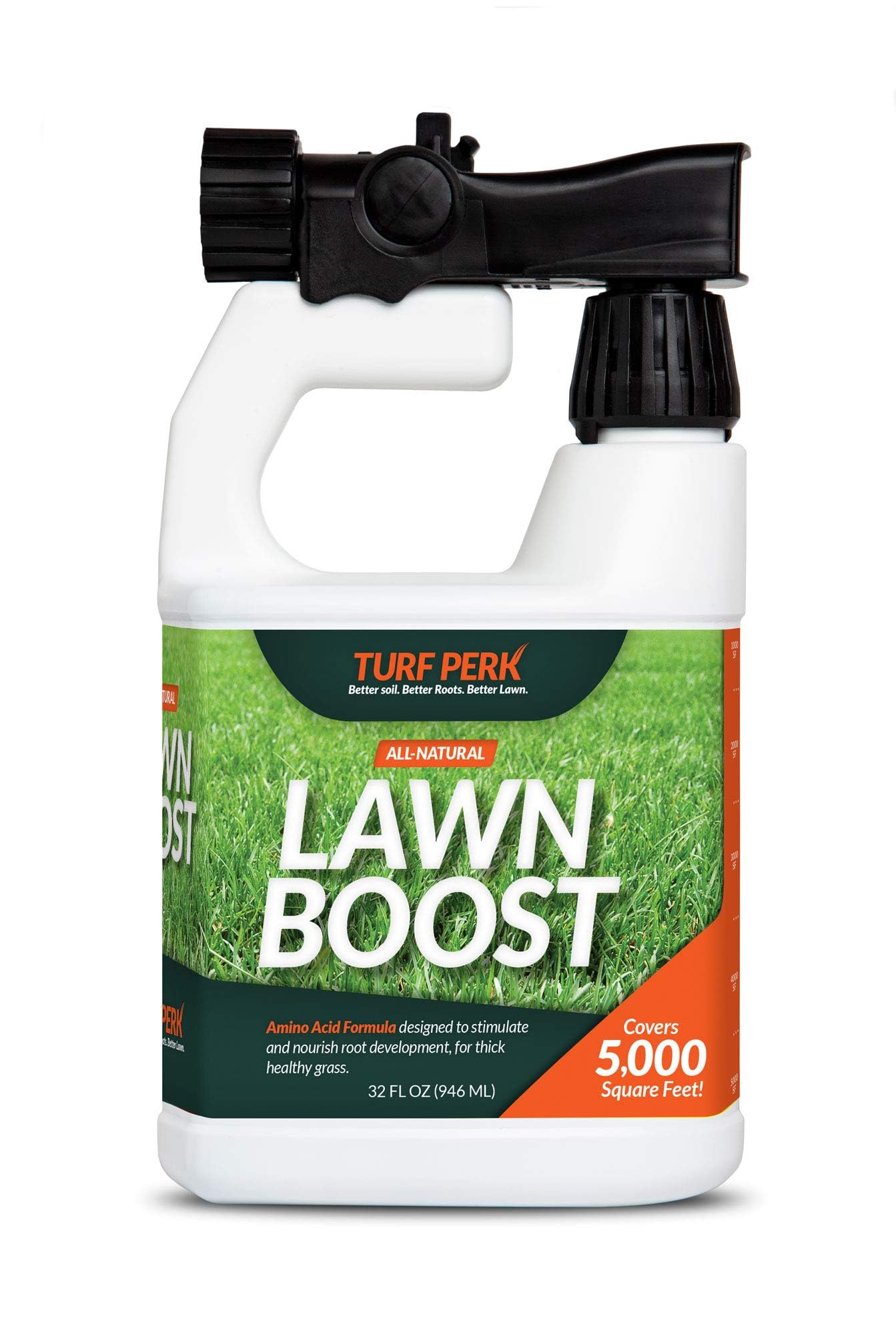Turf Perk Lawn Boost Solution Spray – 32 fl oz – Covers 5,000 Sq Ft – Amino Acid Lawn Formula – Hose-End Application – for Routine Care – Safe for