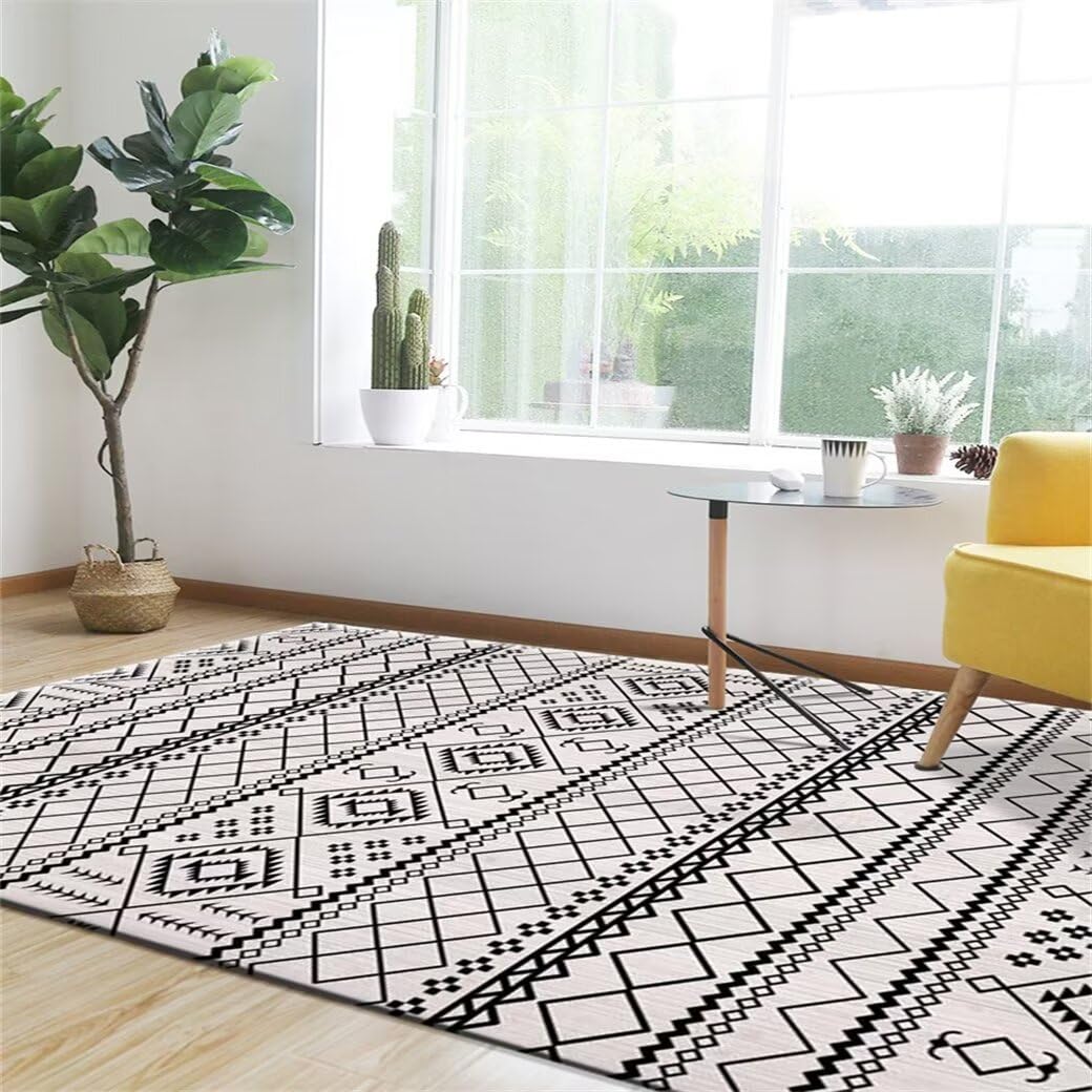 Tapis de salon lavable en machine pour une chambre d'ado moderne et propre