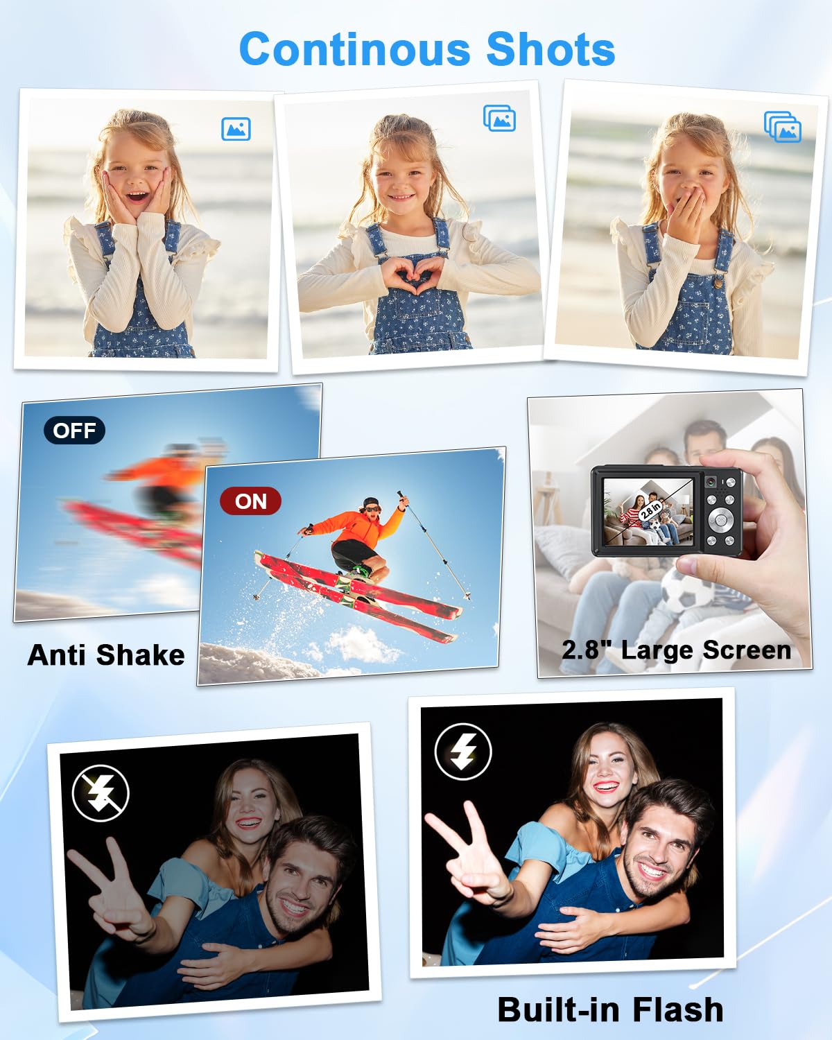 Fotocamera digitale 4K 64MP, Macchina Fotografica Digitale doppia fotocamera con autofocus, flash, zoom 16X, scheda da 32 GB, fotocamera per bambini, adolescenti, e principianti(nero)