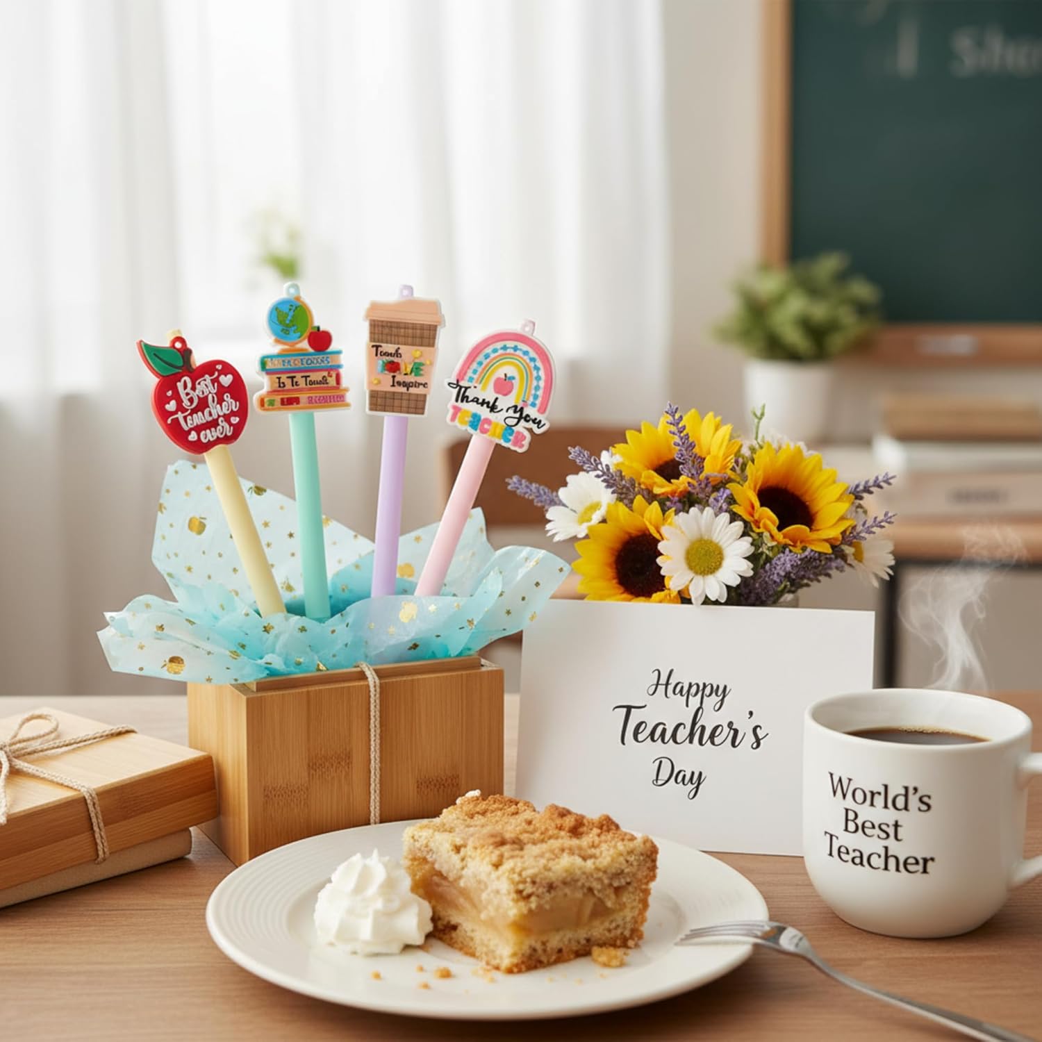 ReliThick 9 Pcs Teacher Pens Gift Bulk Funny Teacher Ballpoint Pens for Thank You Teach Appreciation Gift Graduation Back to School Party Favors Student Office Supplies(Cute) - Image 2