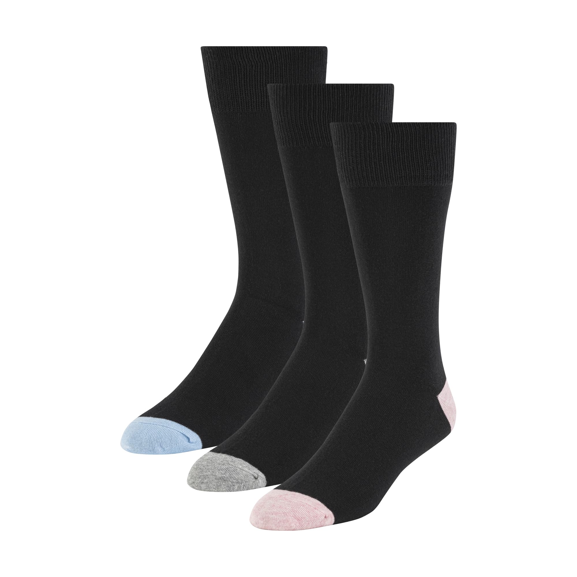 Ted Baker Men's 3 Pack Pattern Crew Dress Socks, Pink Heather/Grey/Blue Bell, One Size