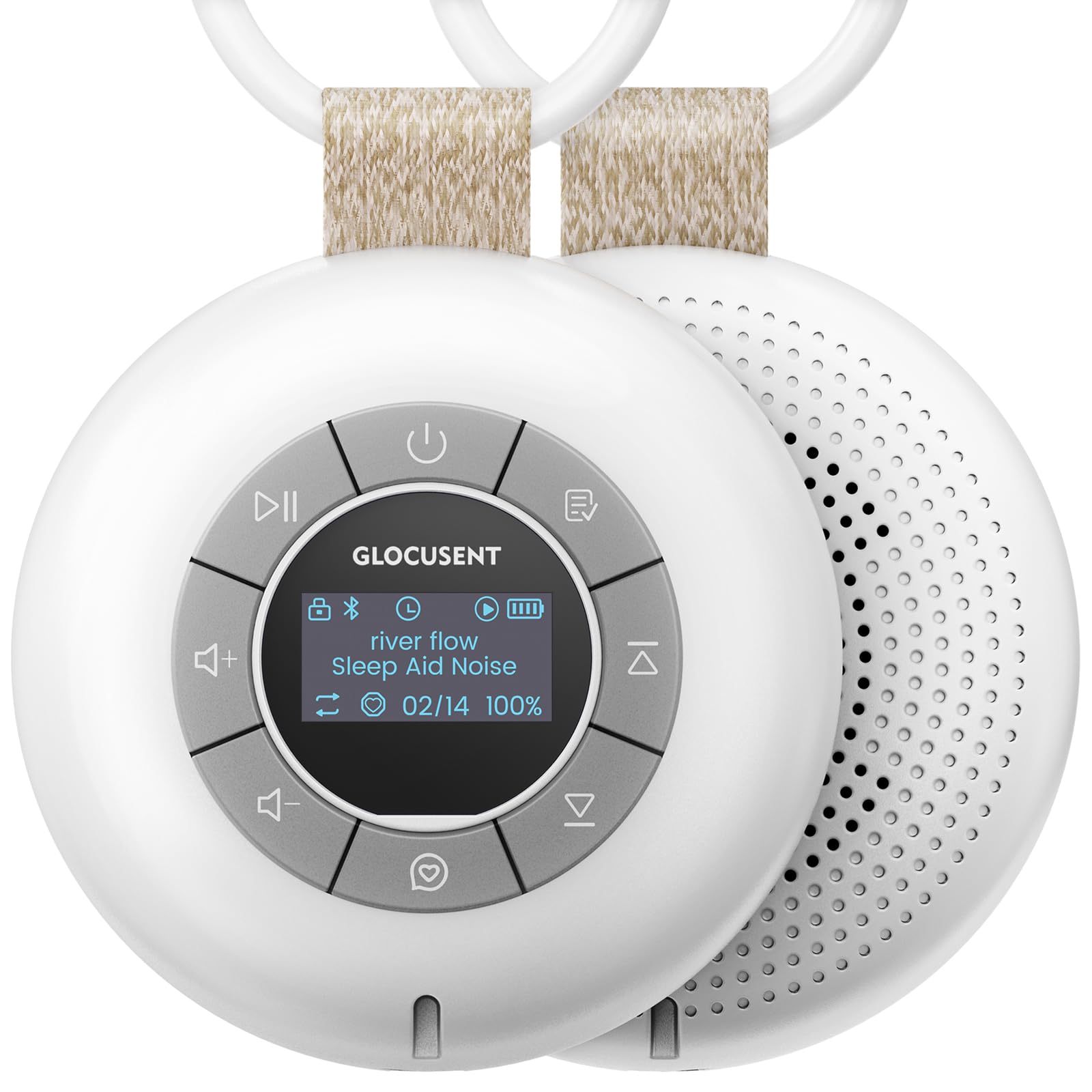 Glocusent White Noise Machine Baby mit Nachtlicht Dimmbar –