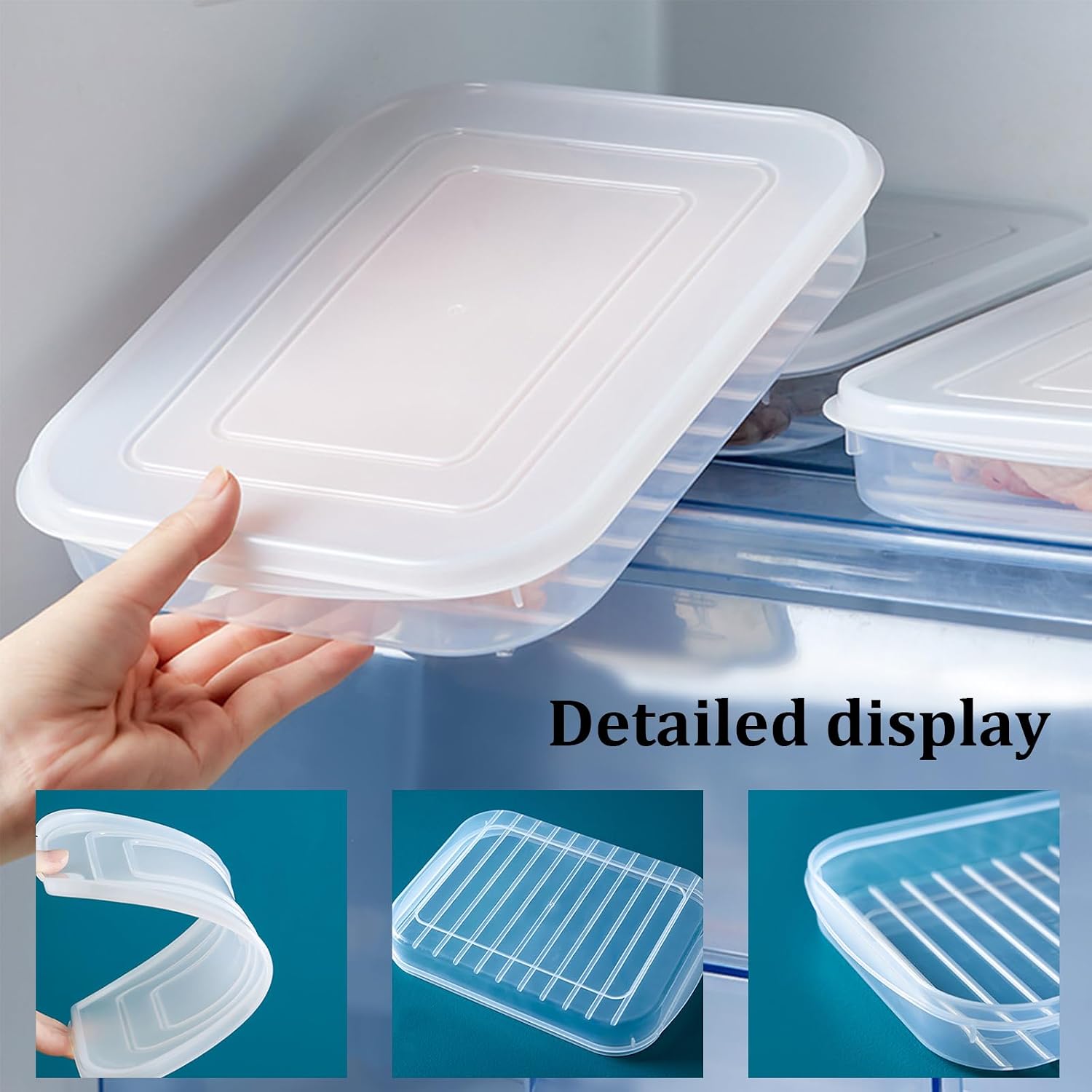 Bacon Keeper for Refrigerator Airtight with Soft Silicone Lid, Deli Lunch Meat Container for Fridge, Stackable Cold Cuts Food Storage Containers, Ham and Cheese Shallow Holder Saver (1 Pack)