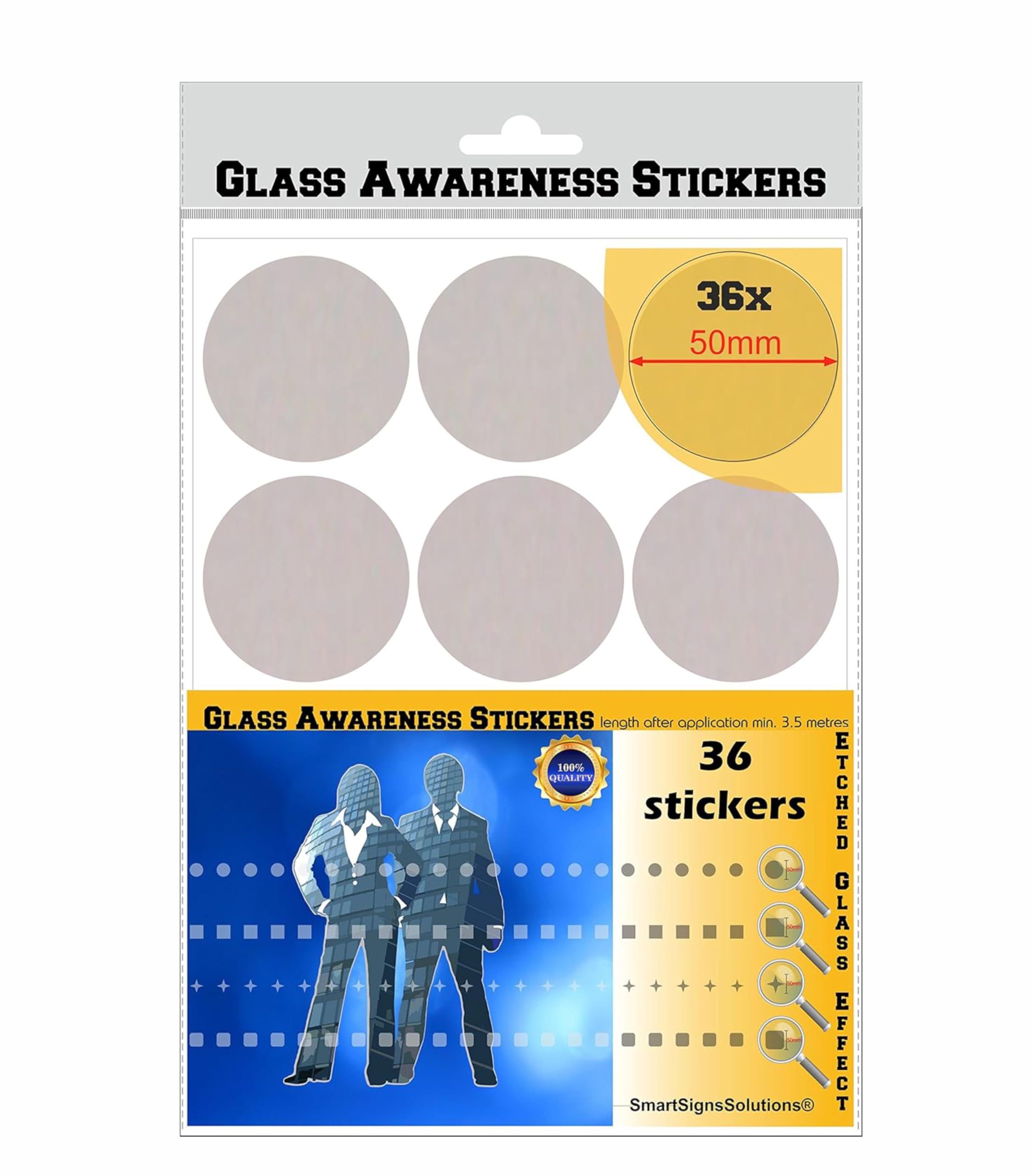 Glass Awareness Stickers 50mm Circles Dots Etched Effect Frosted Film Patio Doors Shops Office Public Areas Subtle Pink Shade