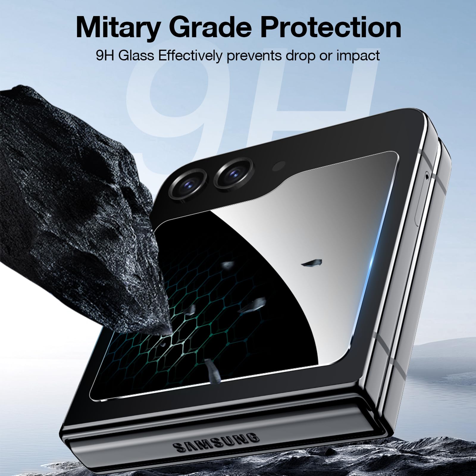 Juego de 2 protectores de pantalla de privacidad para Samsung Galaxy, 6 unidades, protector de pantalla interno de TPU + protector de pantalla exterior de vidrio de privacidad + protector de