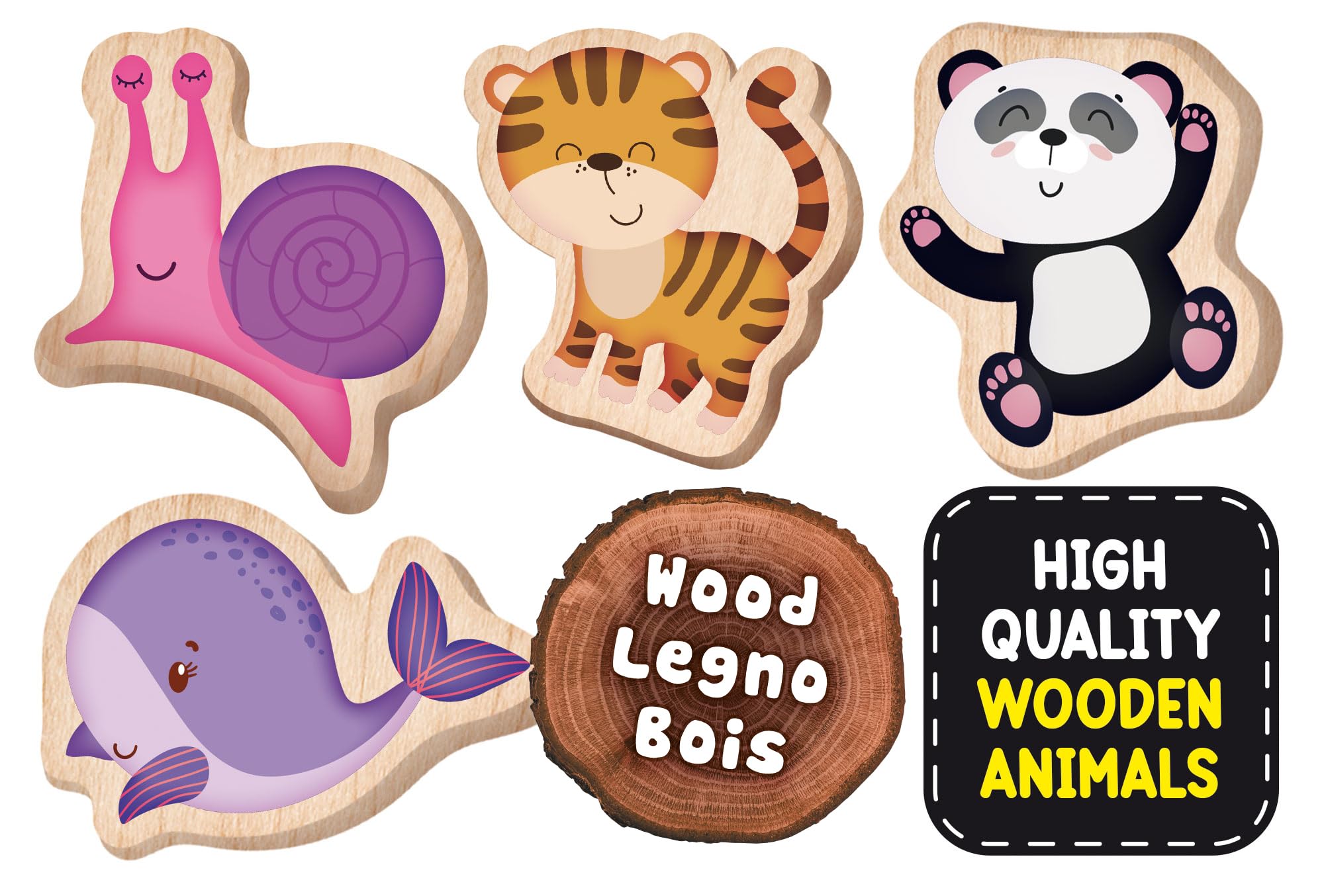 Lisciani Giochi - Montessori Wood Puzzle baby animals - 3