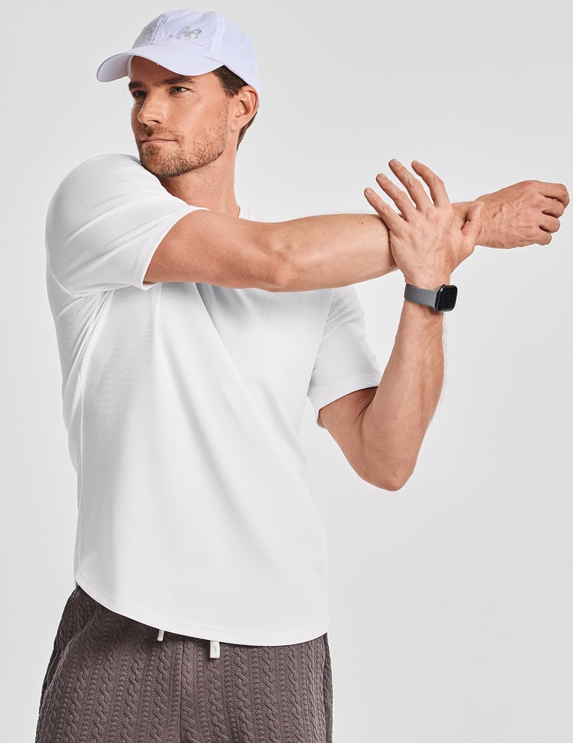 JMIERR Men Textured Knit T-Shirts Casual Stretch Ribbed Short Sleeve Shirt Gym Workout Athletic Tee Shirts - Image 9