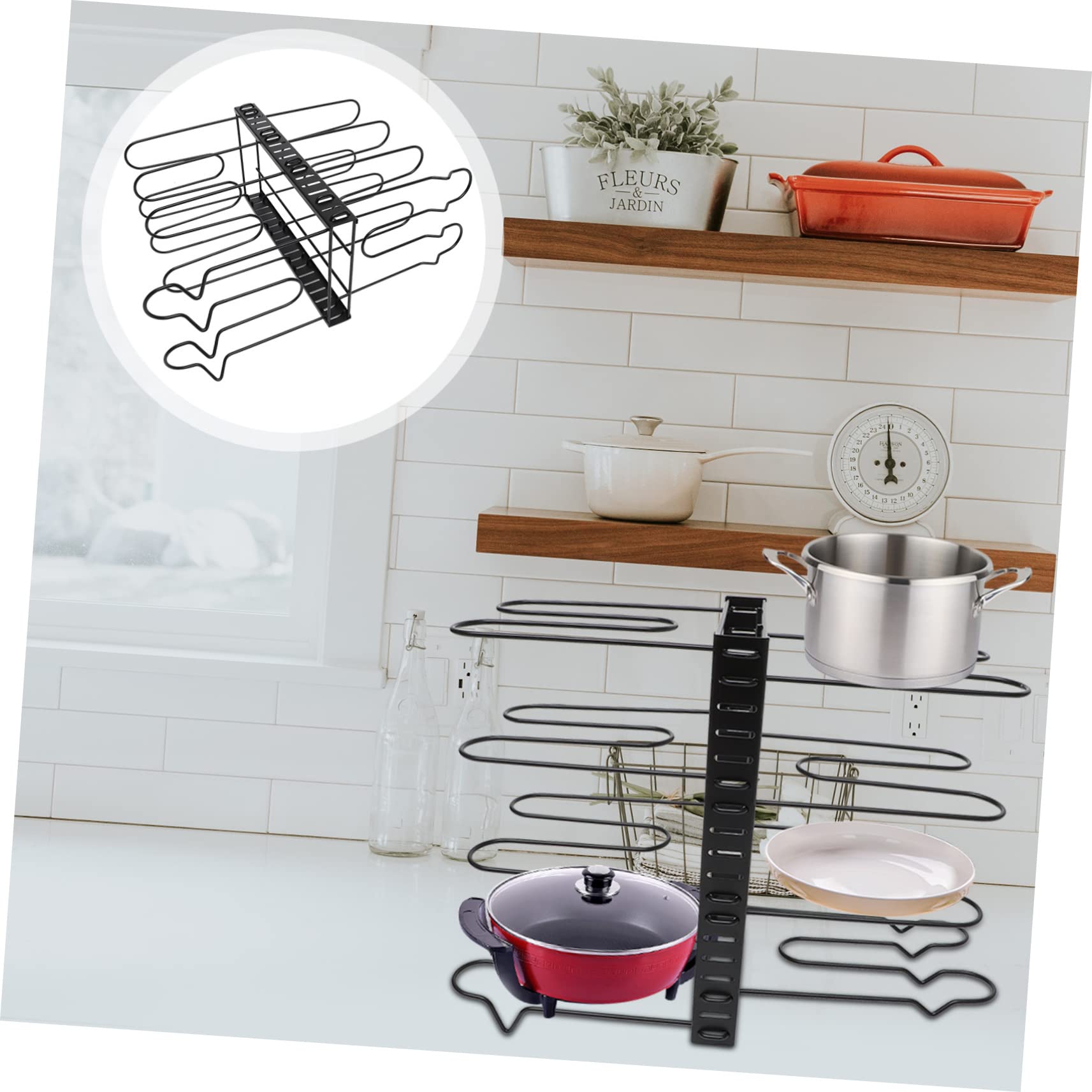 TOPBATHY Topfdeckelhalter 1 Satz 8-lagig Eisen Schwarz für Küche