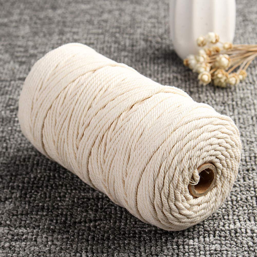 Macramé Garen - Katoen Koord - Doe-het-zelf Decoratie - Zacht En Duurzaam 3 Mm X 200 M Zuiver Wit
