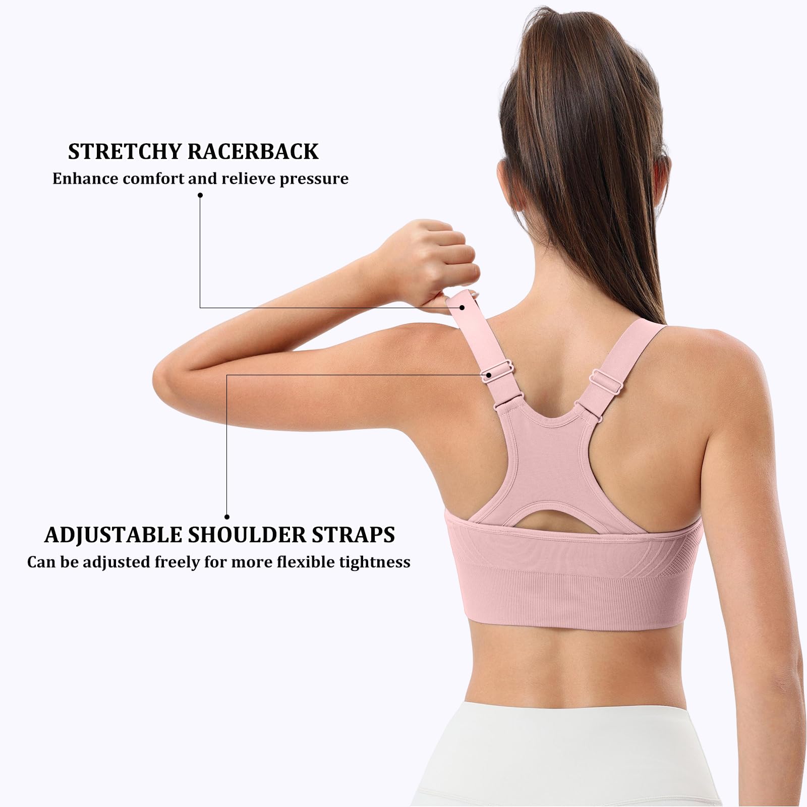 Sujetador Deportivo Mujer Top Deportivo Alto Impacto Bra Almohadillas Extraíbles Bra Top sin Aros para Yoga Fitness Gimnasio