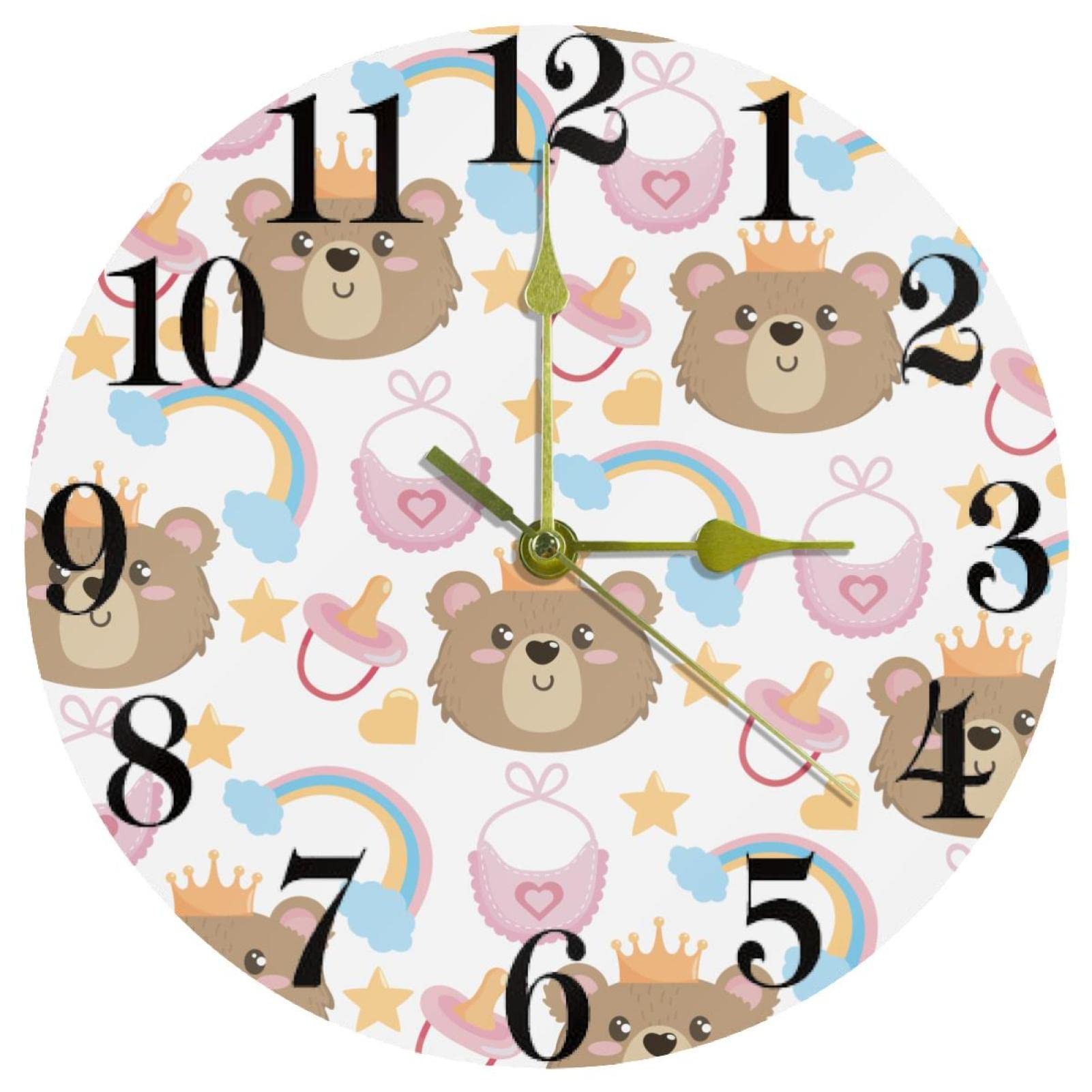 Horloge murale enfant ours 25,4 cm cadeau idéal naissance et école