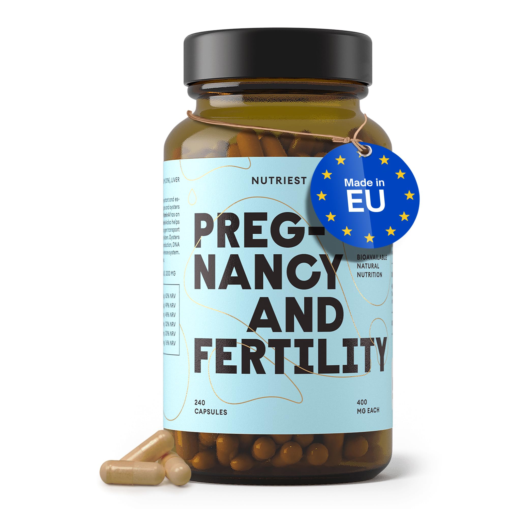 Nutriest Austernextrakt & Colostrum Kapseln für Frauen (240 Stück) – Mit Milz & Rinderleber | EU-Weidehaltung | Für Fruchtbarkeit, Reproduktion & Energie