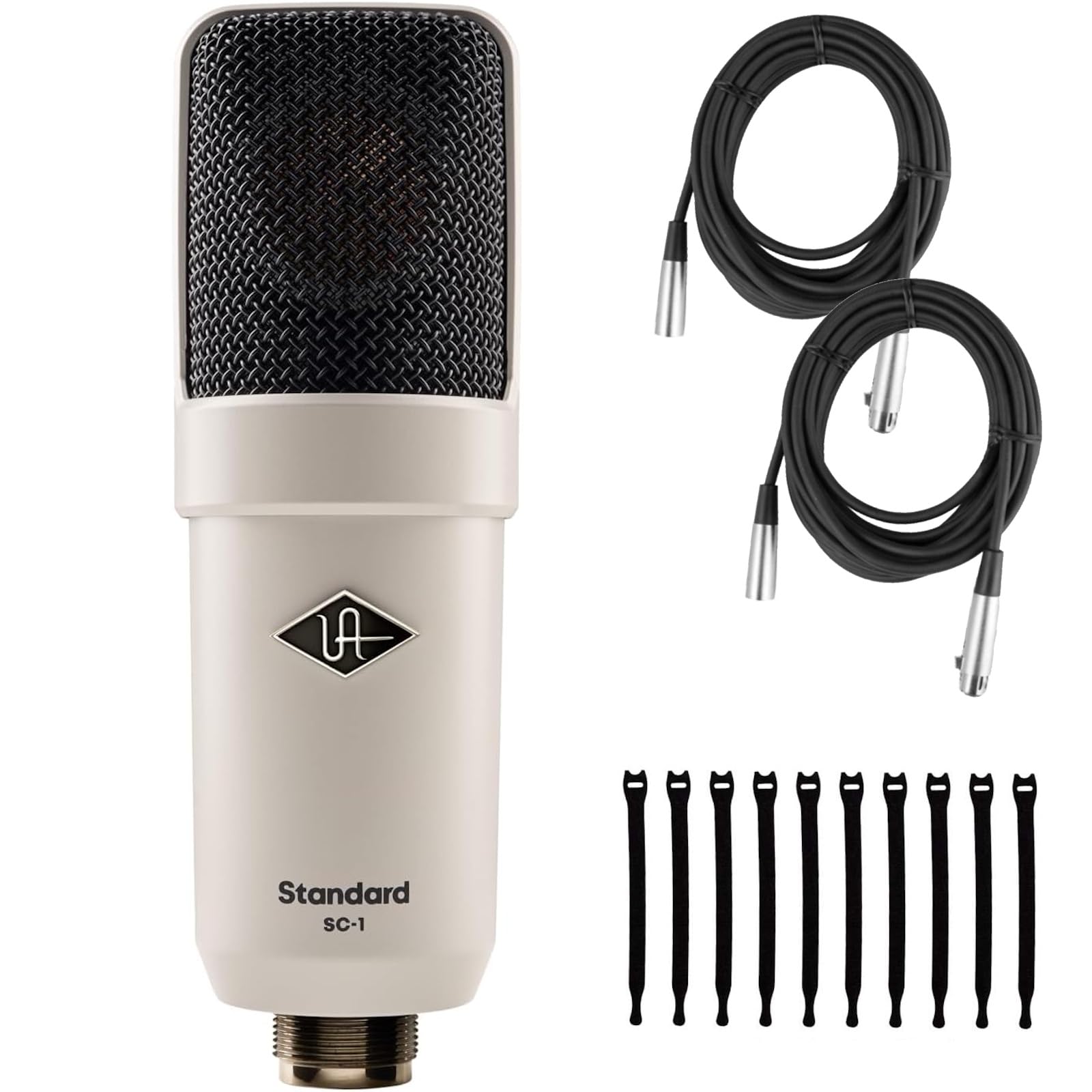 Universal Audio SC-1 Condenser Microphone - Bundle with 2 XLR Cables and 10 Cable Ties