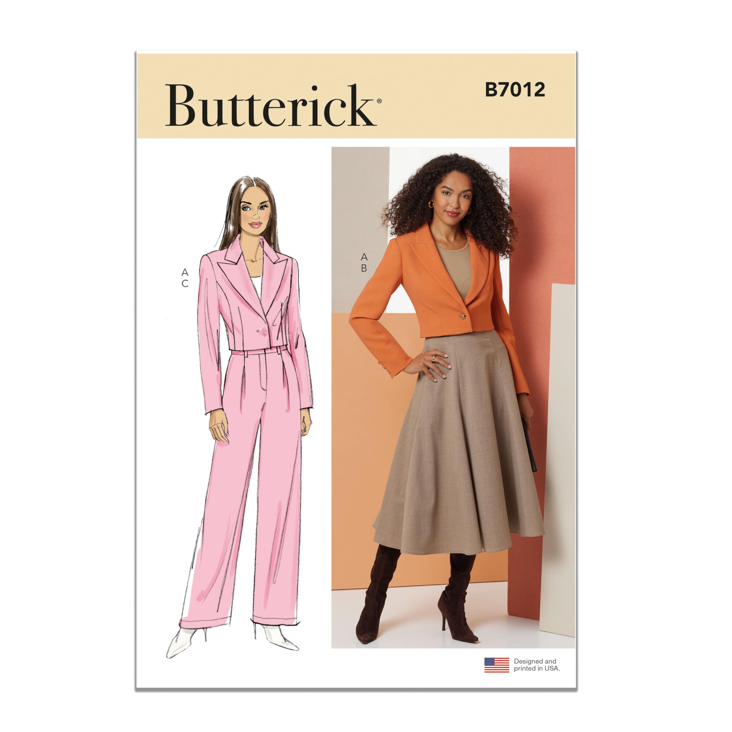 BUTTERICK Sewing Pattern B7012Y5 Misses' Jacket, Skirt, and Trousers Y5 (18-20-22-24-26)