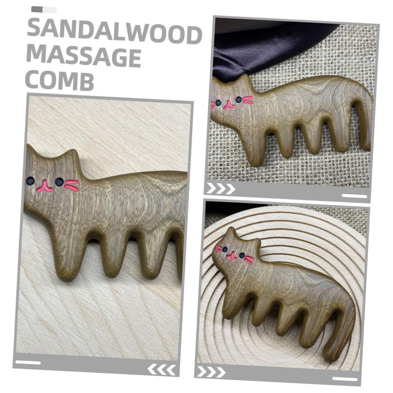 FRCOLOR 5 Sätze Sandelholz-massage Kamm Kein Statischer Kamm Kopfmassagegerät Holzmassage Entwirr Tragbarer Massagekämme Haar Pflücken Haar Aus Holz Holz 2 Stück * 5